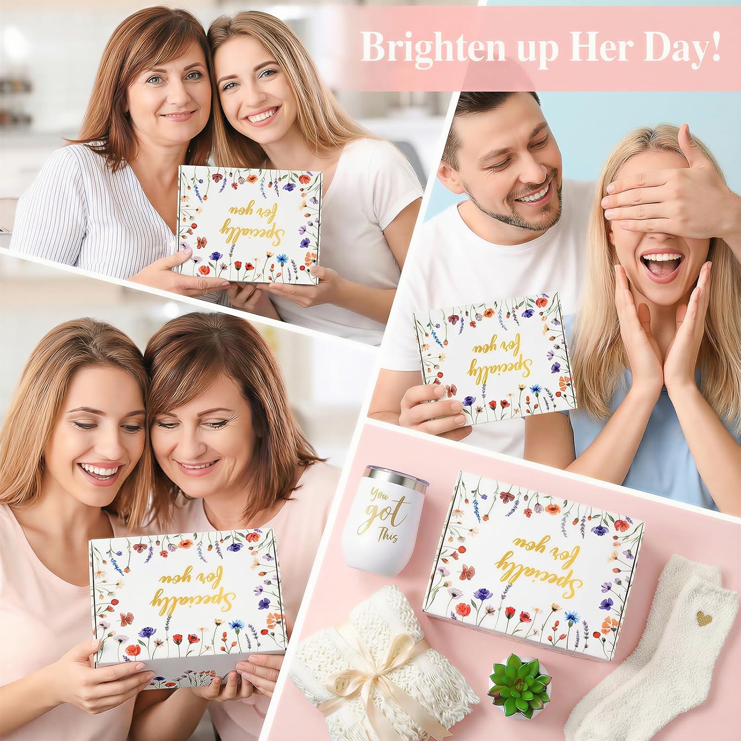 Valentine's Gift for Her - 15 Pcs Get Well Basket, Spa Set, Blanket, Socks, Self Care Package for Women, Recovery & Encouragement (Ivory White) - Image 7