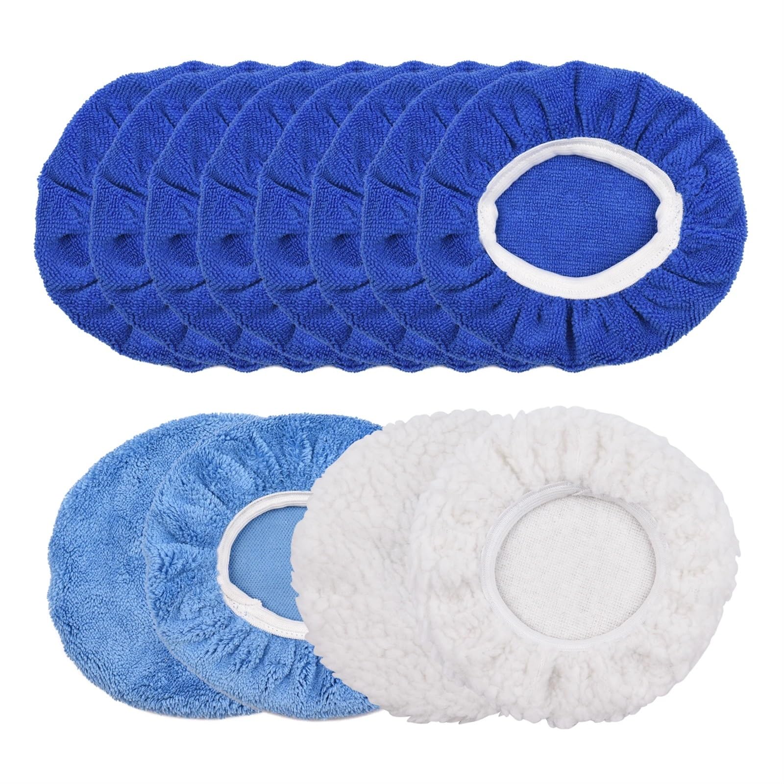 Pad Polissage Lot de 12 tampons de Polissage for Capot de Voiture, 5 à 6 Pouces, tampons de Polissage en Microfibre, tampons de Cirage en Laine