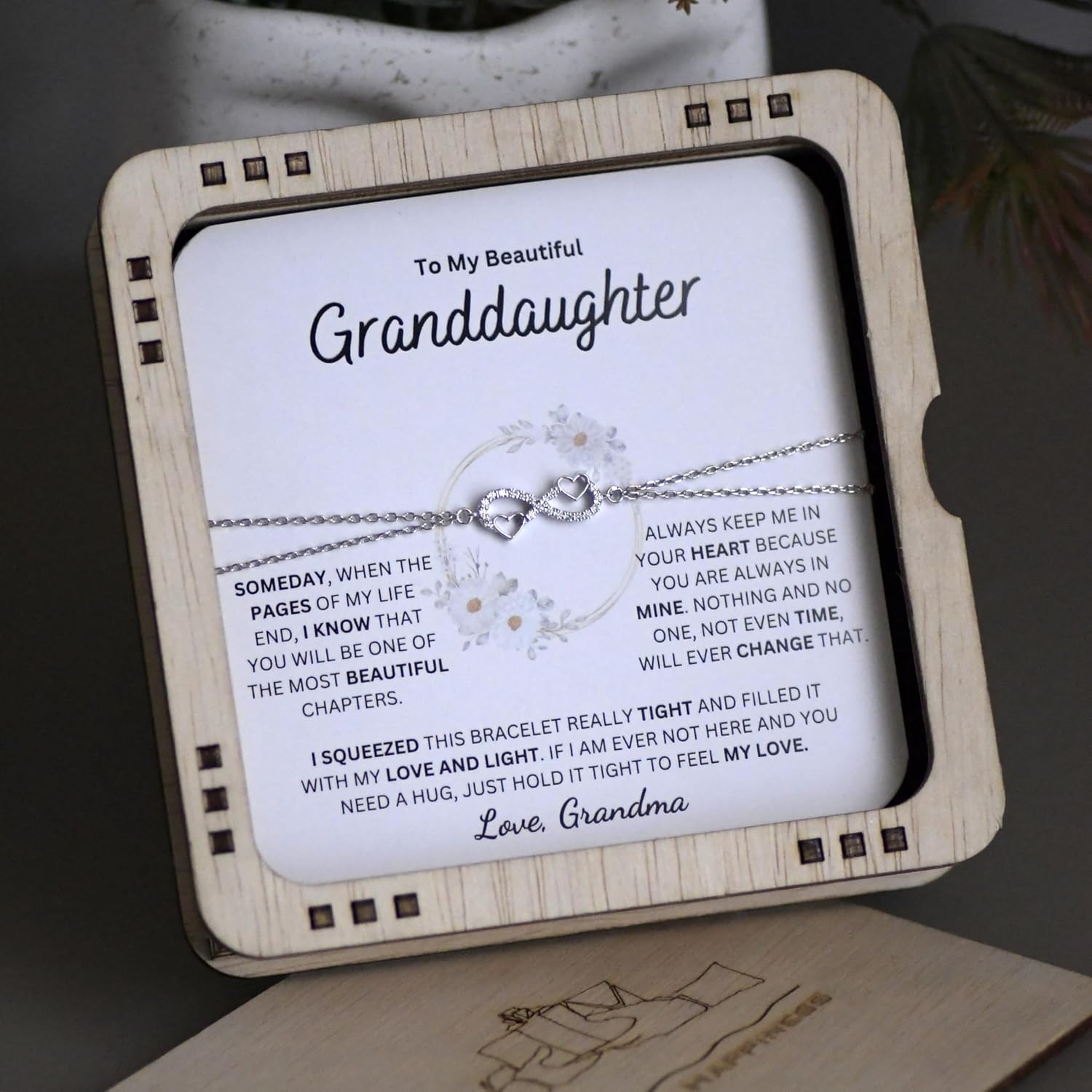 To My Beautiful Granddaughter Always Keep Me in Your Heart Love Grandma, 925 Sterling Silver Infinity Bracelet with Heartmelt Message card, Festival Gift for Grandaughter - Image 6