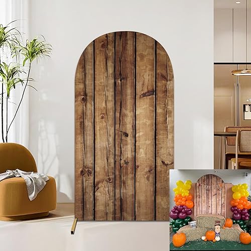 JASREE Cubierta de arco de madera rústica de 5 pies, de elastano, ajustada, para arco de boda, cubierta de telón de fondo de arco de Chiara de 2 disponible en Yaxa Colombia