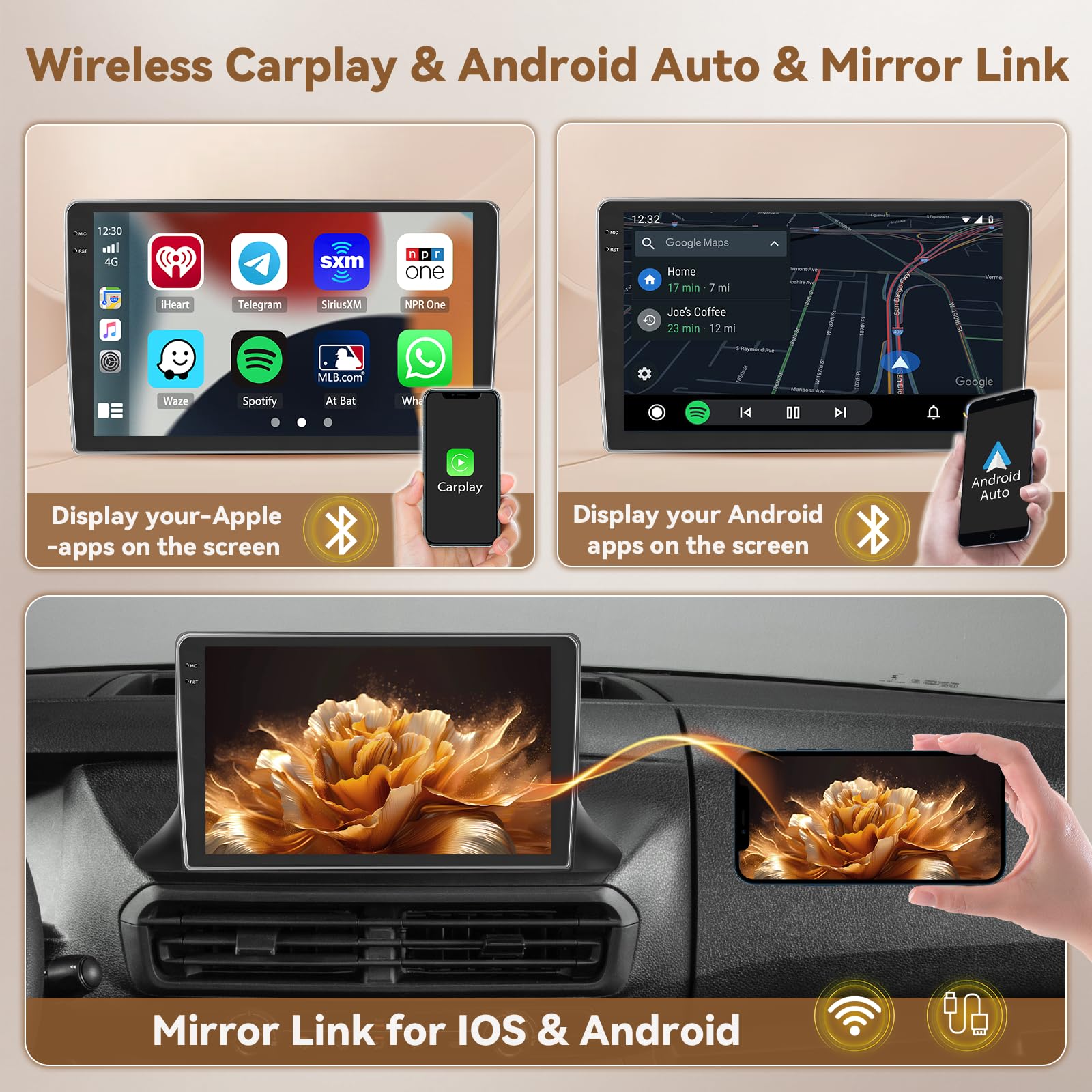 Android 15 Autoradio für FIAT Scudo 2024 10 Zoll Wireless CarPlay