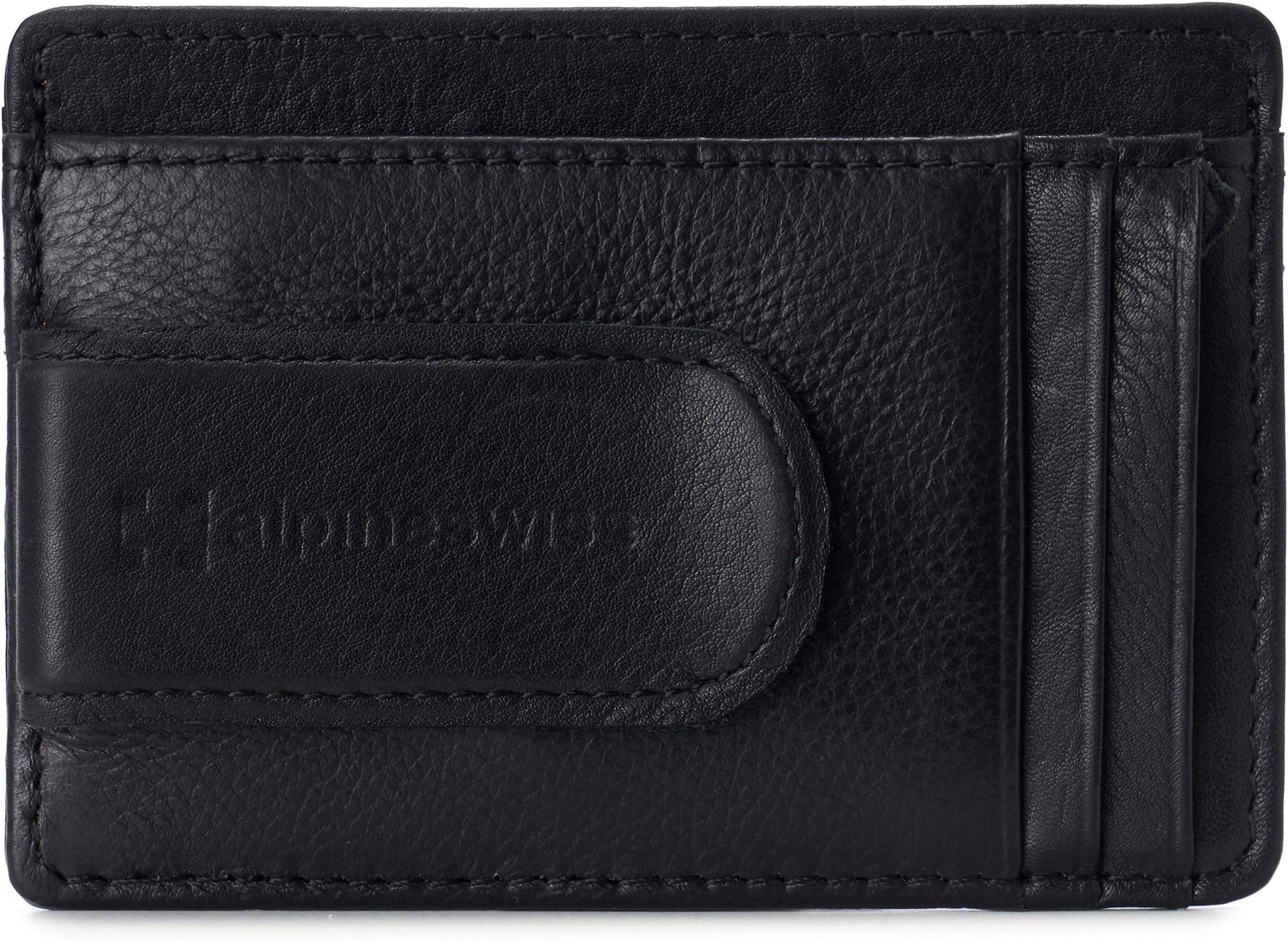Alpine Swiss RFID Dermot Money Clip Front Pocket Wallet For Men Leather Comes in a Gift Box Black