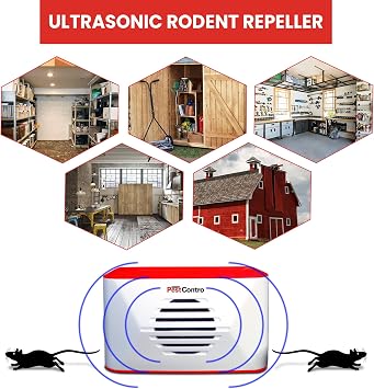 PestContro المحمولة بالموجات فوق الصوتية ، التحكم في الآفات غير السلكية ، التردد المزدوج ، الفئران الجرذان السناجب السنجاب مكتب المطبخ المرآب الطابق السفلي تخزين سقيفة العلية