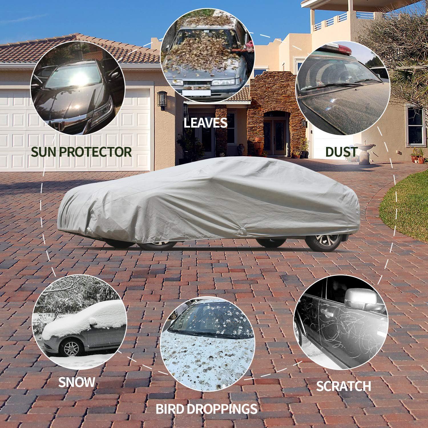 Miflon Car Cover Waterproof Outdoor and Indoor Protection Size 5 — view 5