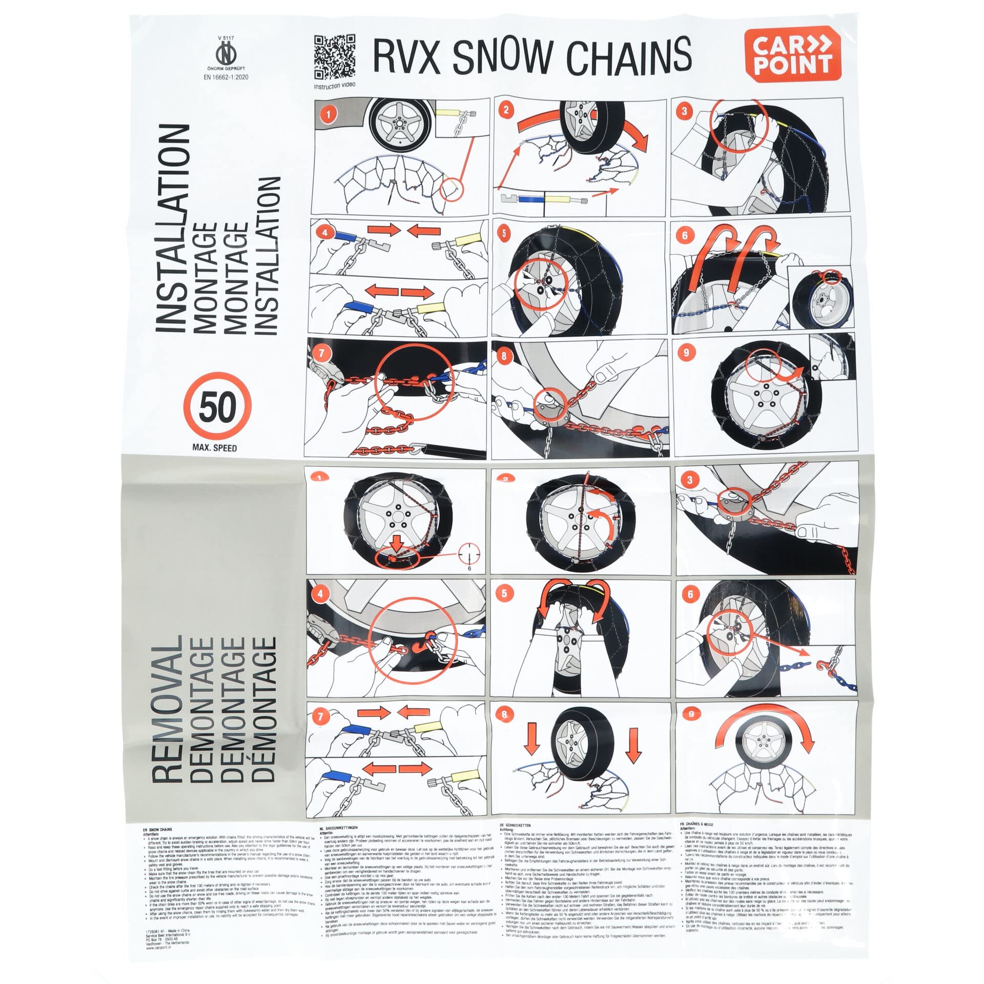 008431 Michelin Extreme Grip 110 Sneeuwkettingen Met kettingspanner, Met montagehandleiding, met