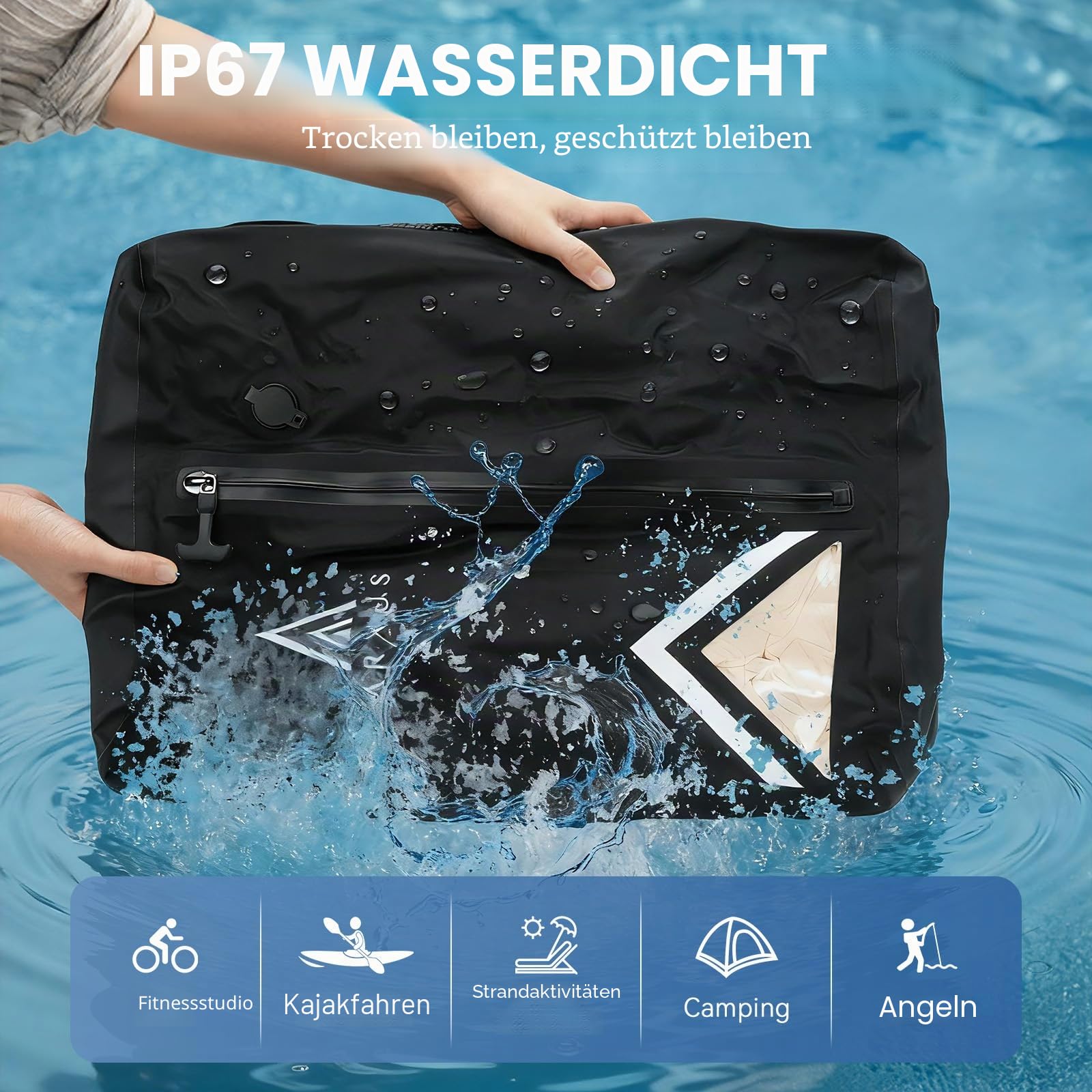 Arxus Vakuumbeutel für Kleidung Reise Packing Cubes Compression Organizer | IP67 Wasserdicht Vakuum Platzsparer mit Abnehmbare Schultergurt für Trolley Rucksack Koffer Organizer