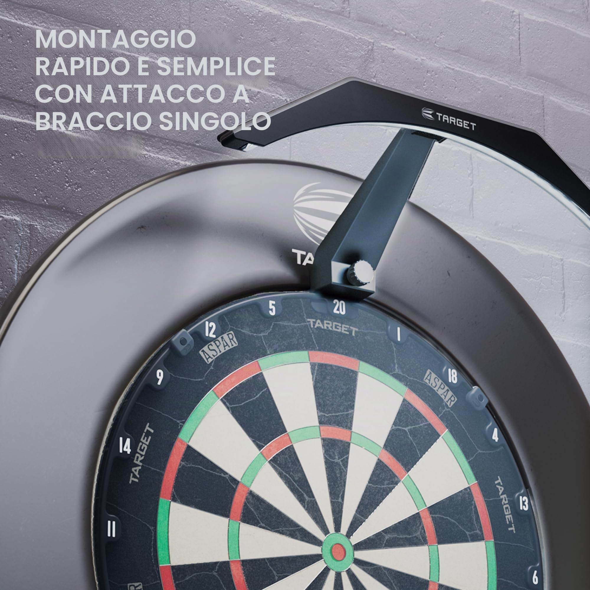 Target Darts LED Dartboard Light - Illuminazione luminosa per l'intera tavola da freccette | Cavo extra lungo 3 m | Montaggio facile