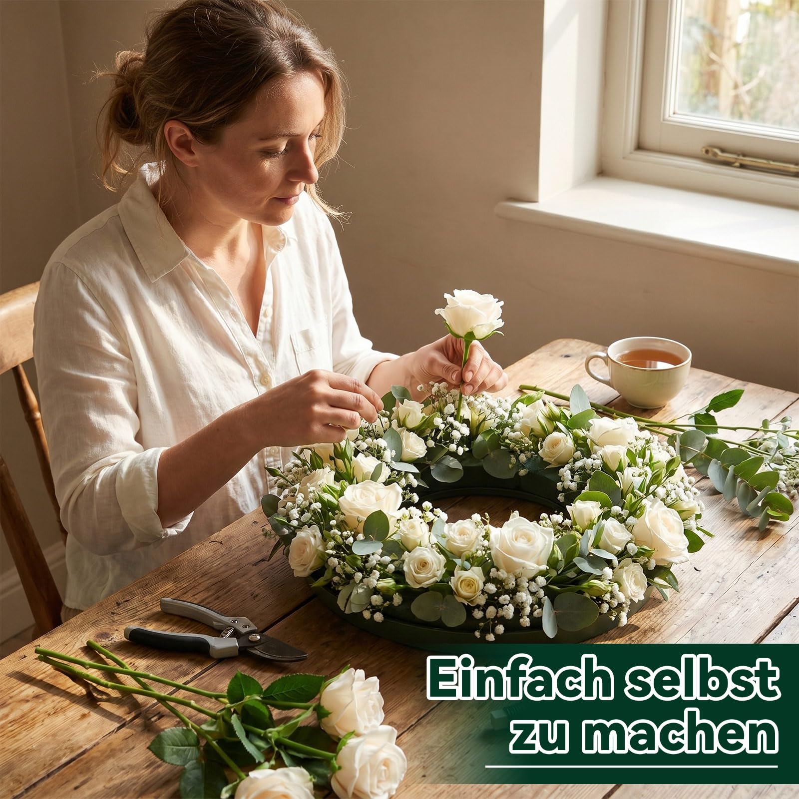 Jadive 3 Mousse Florale ∅ 42,5 cm Couronne en Mousse Florale Ronde Grande