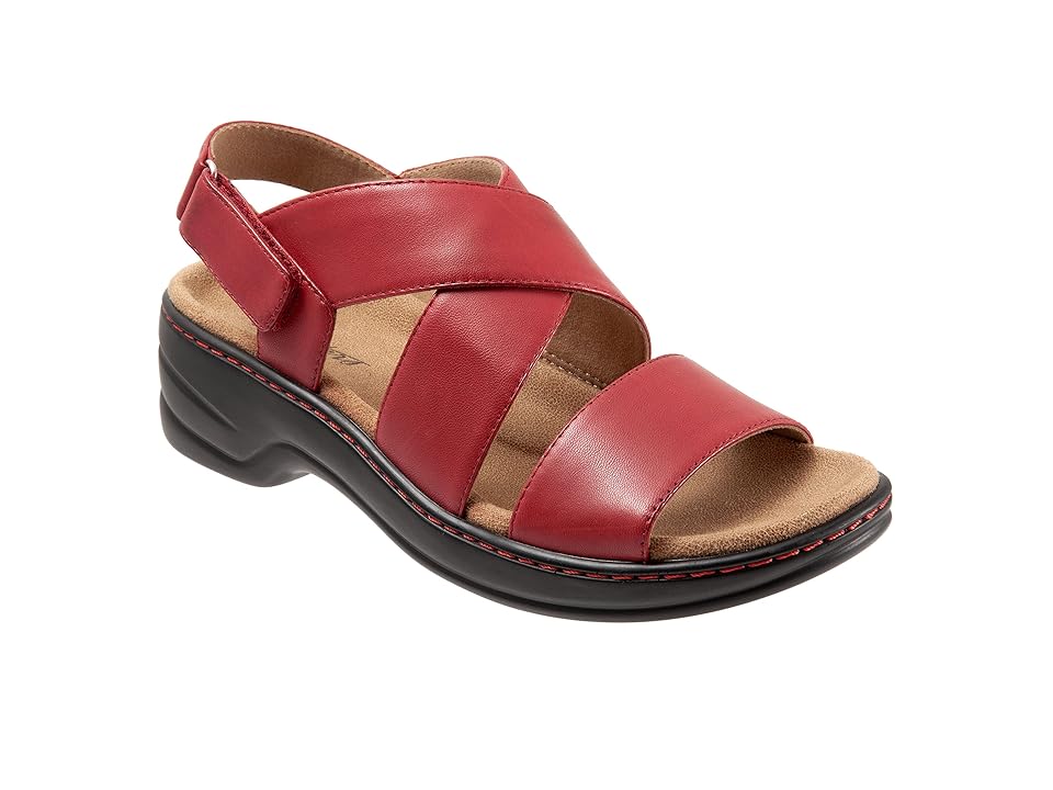Trotters Nobu (Dark Red Leather) Women's Shoes INTERNATIONAL SHIPPING