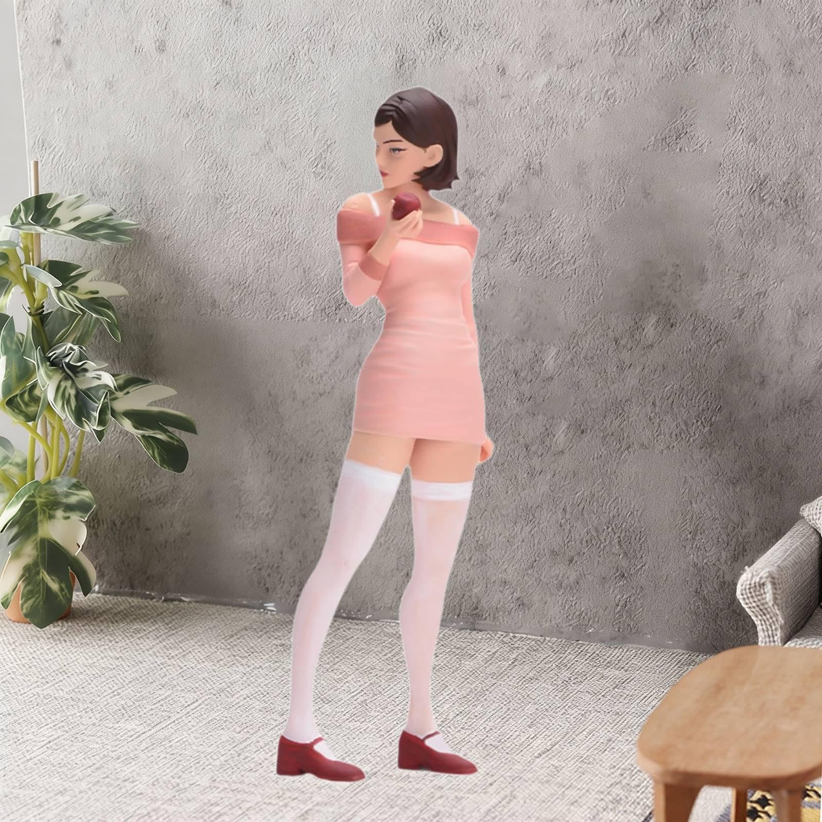 Miniatura Figurina Ragazza Elegante 1/18 Statuetta Resina Modello Scena Paesaggio Accessorio Architettonico Adatta per Studio Arredamento Interno