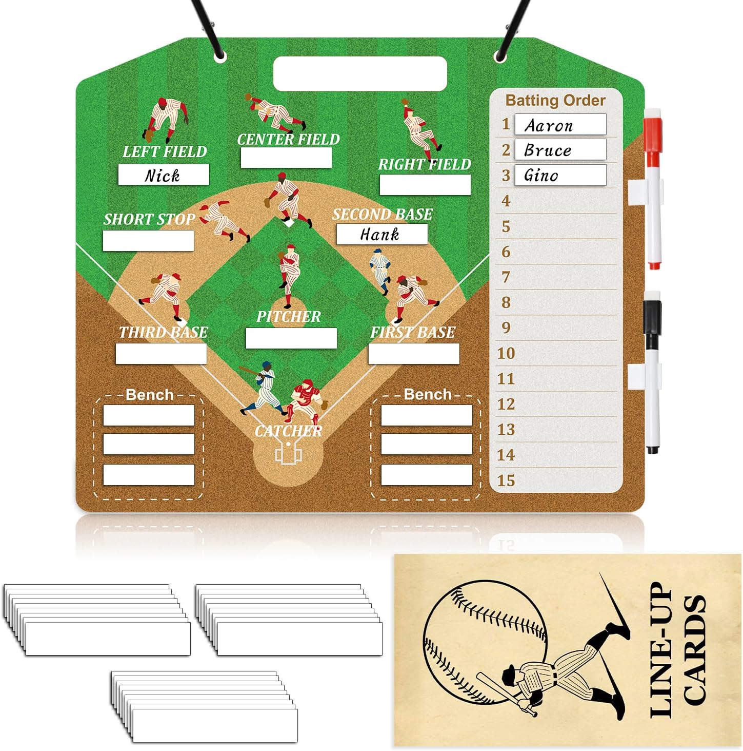 Torlam Baseball Coach Board Dry Erase Baseball