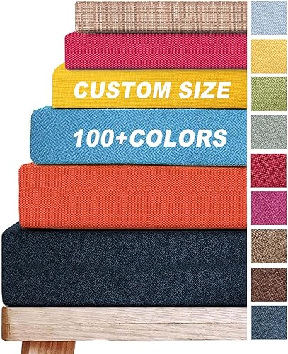 GOUHOME Cojín de banco personalizado, cojines de asiento de ventana panorámica para interiores, cojines de espuma de alta resistencia 50D, 6 telas y