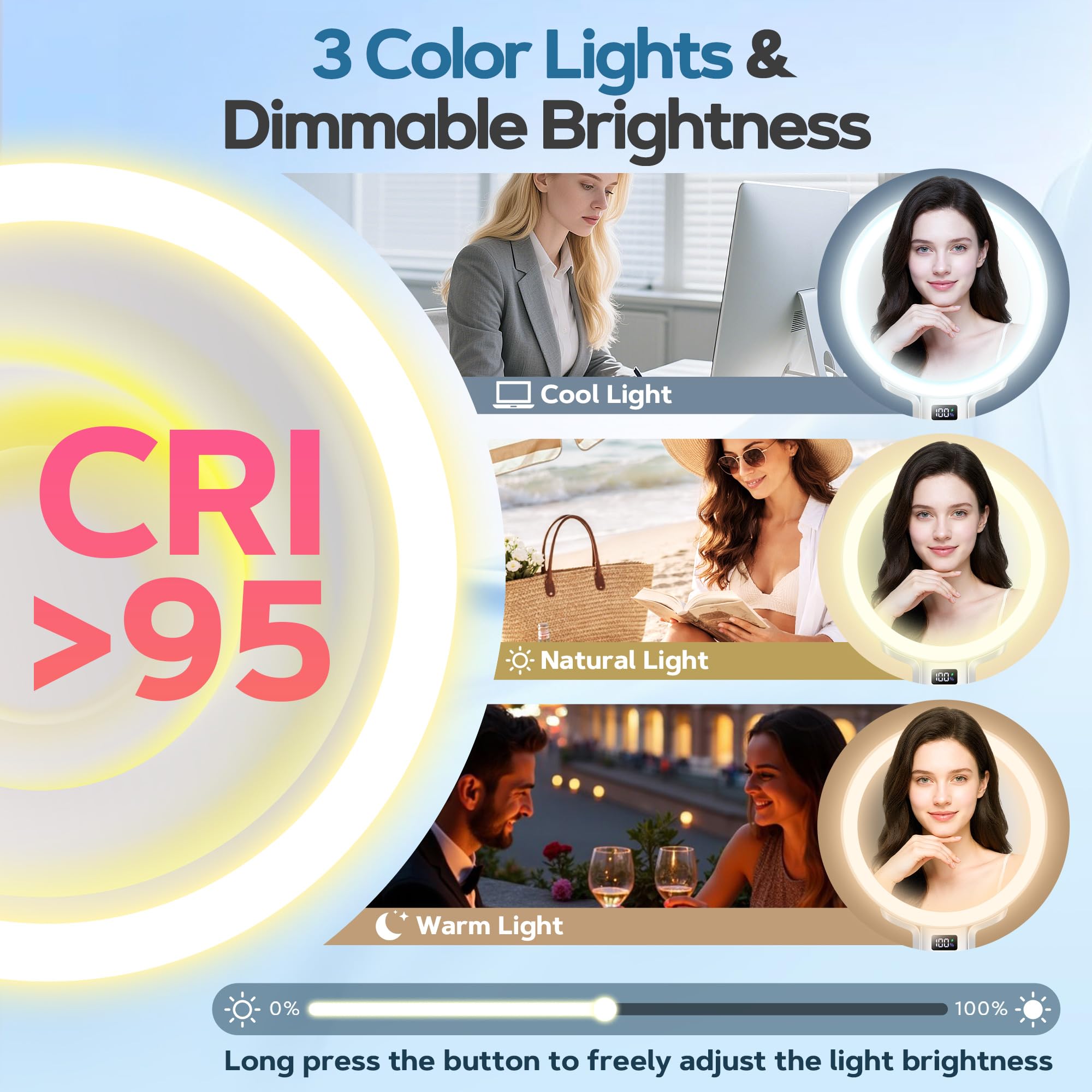 30X Travel Magnifying Mirror with Light - Portable & Rechargeable -2 30X Travel Magnifying Mirror with Light - Portable & Rechargeable -2
