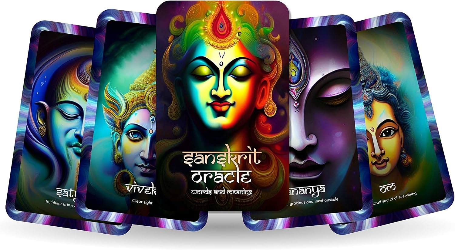 Ibiza Tarot Sanskrit Oracle - Words and Meaning Cards | Fortune Telling Oracle Cards Deck for Beginners | Authentic Experience - Set of 24 Cards