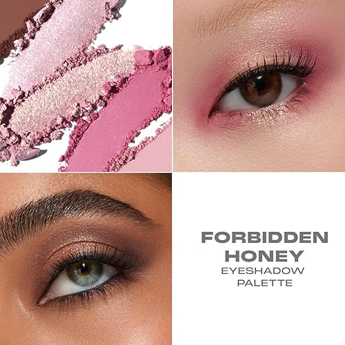 Morphe Forbidden Honey Artistry Palette - Foil-Effect Eyeshadow Palette with Matte, Shimmer & Foil Finishes - Pink & Brown Eyeshadow with Luminous Payoff (0.35 oz)(Forbidden Honey)