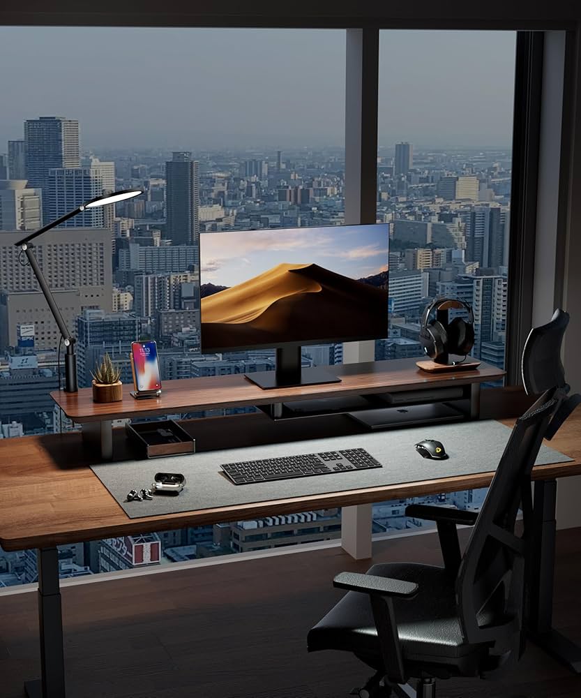 Amazon | amesoba モニタースタンド トレイ (ウォールナット/1個