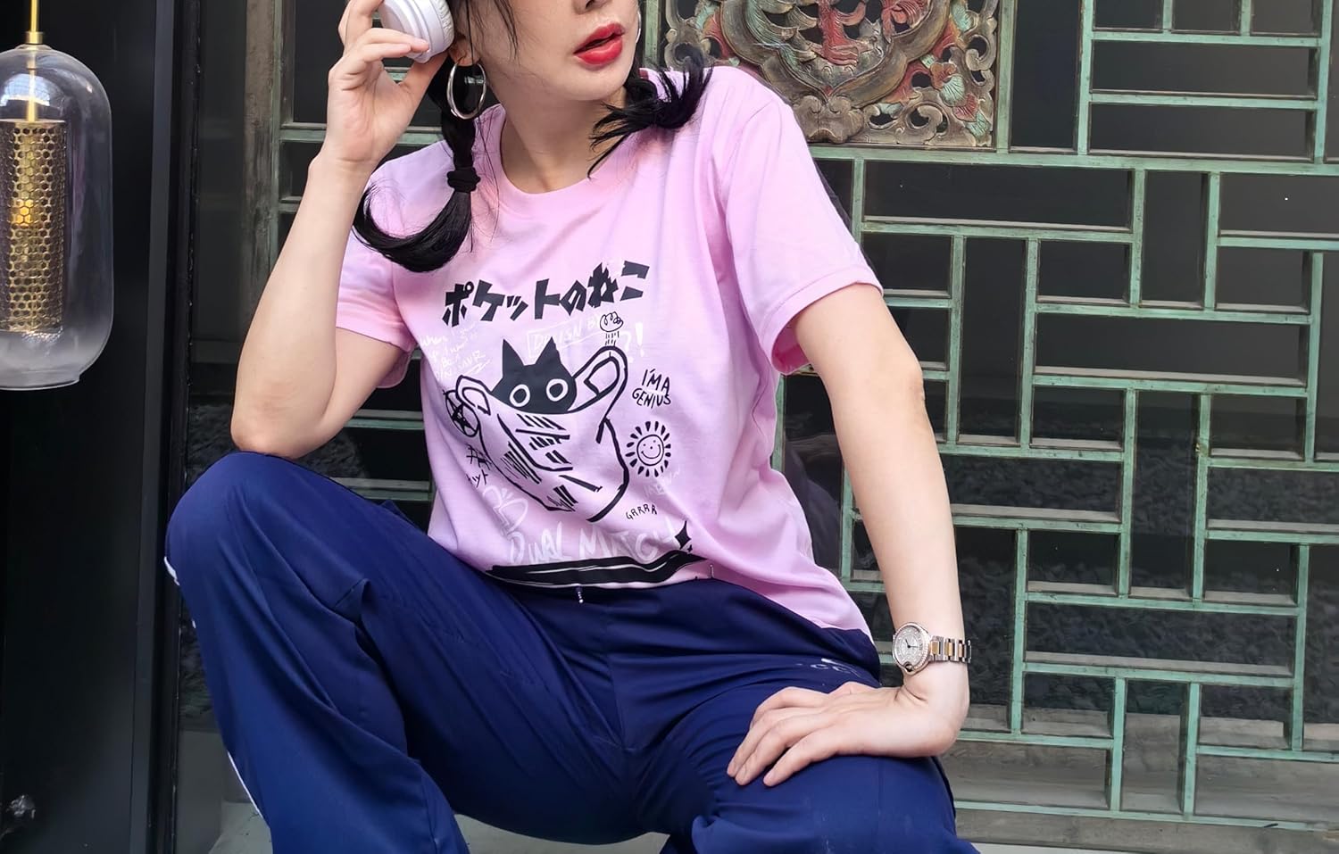 Unisex Cartoon T-Shirts Harajuku Kawaii Cat Letter Printed Short Sleeve Tees Couple Loose Clothes Y2K Tops - Image 2