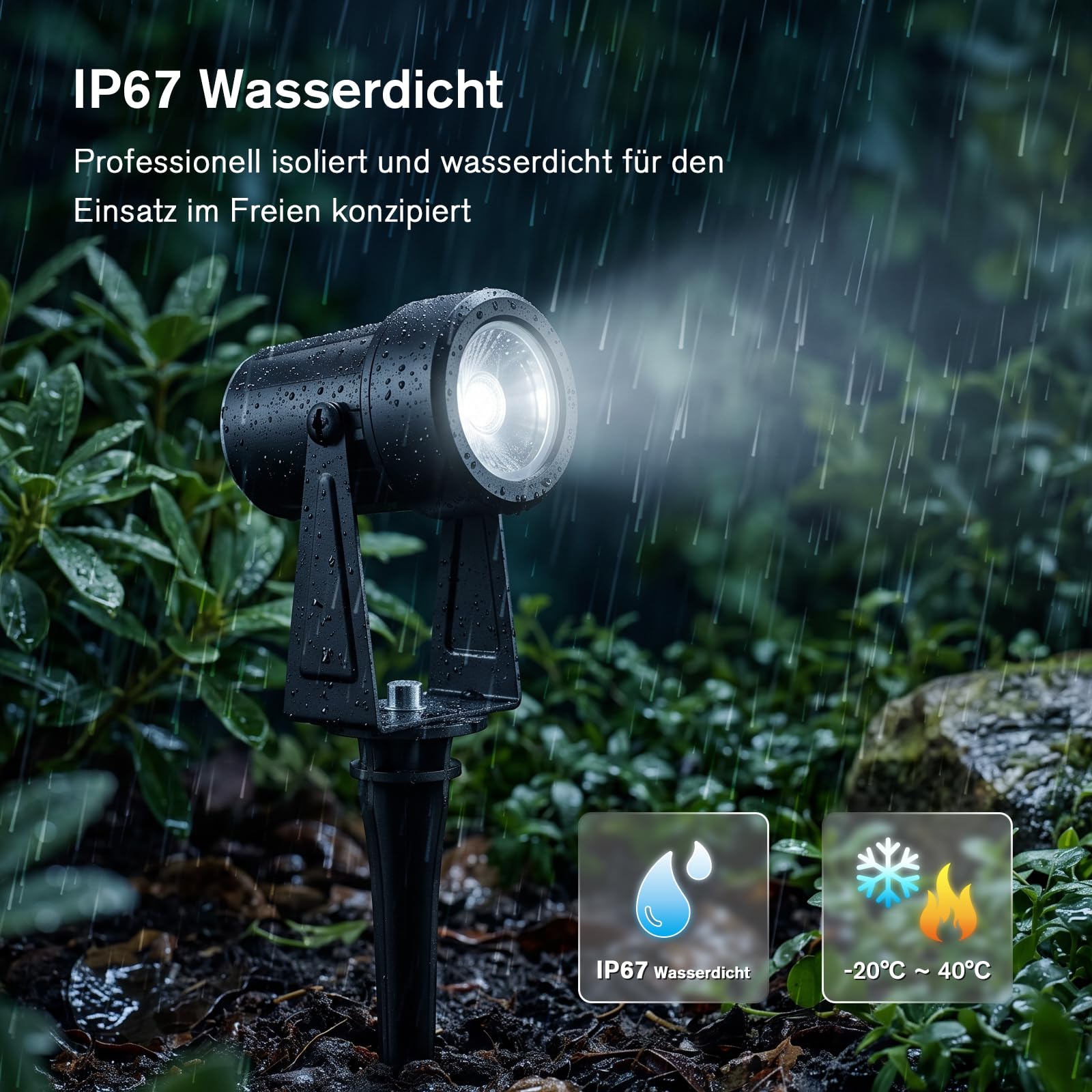 NIORSUN Éclairage Jardin LED RGB, Spot Extérieur 27V IP67, 17m, Lot de 4