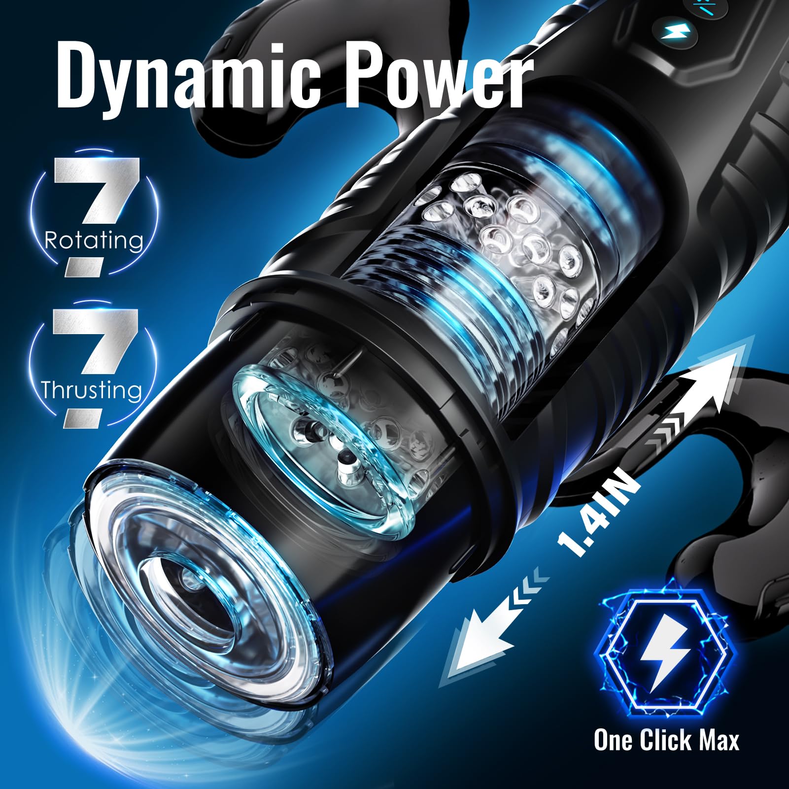 EINSEO AI Sync Male Masturbator Sex Toys for Men - Adult Toy Male Sex Toys with 7 Thrusting & 7 Rotating Modes, Pocket Pussy Hands Free Sex Machine LCD Display with Visual Window & Mounting Base: Handle