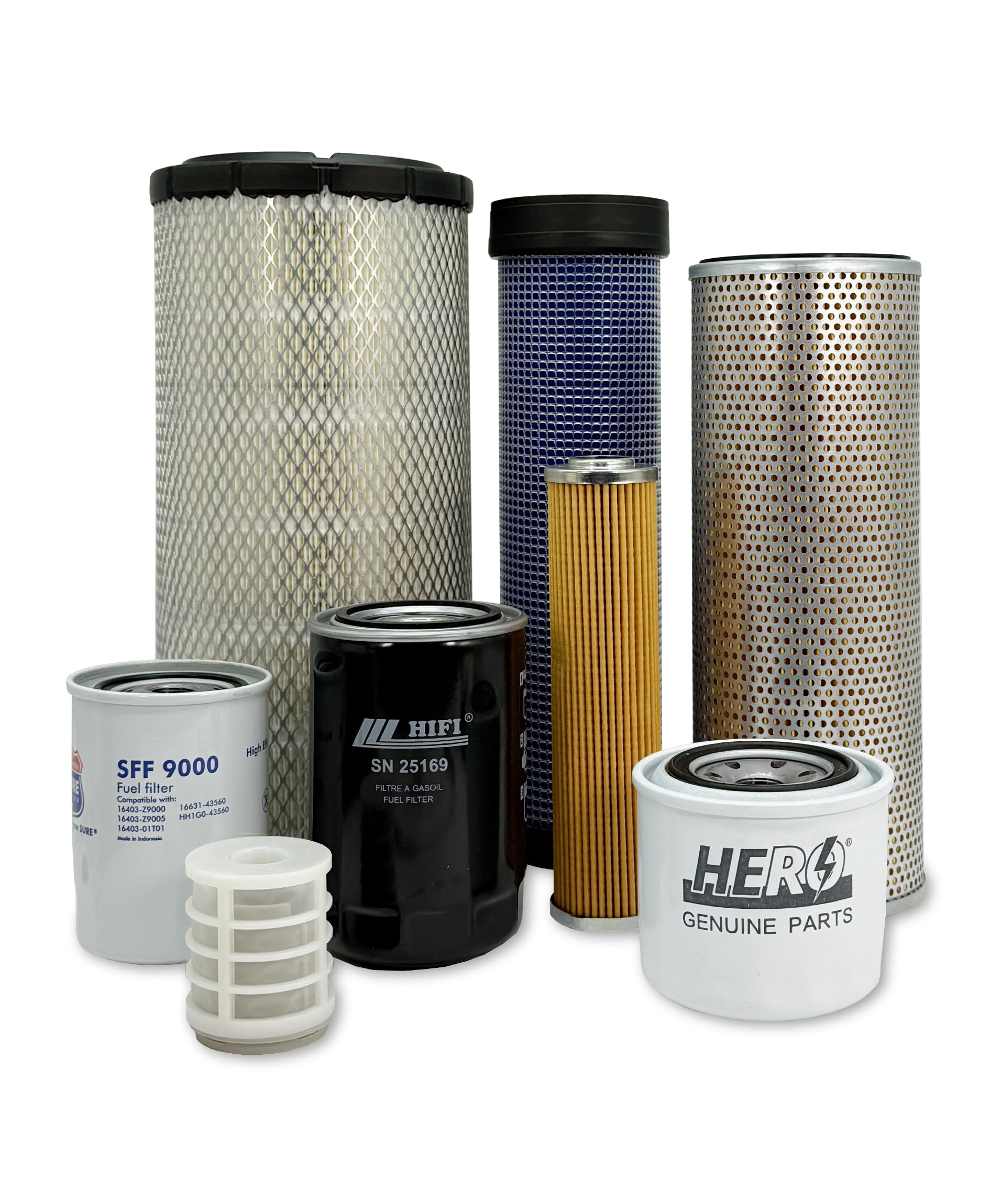 HERO Maintenance Filter Kit For Takeuchi TL12V2 Track Loader Filters Compatible With OEM 1911262102 1911262101 KHH1C032430 K1663143560 K1J30143170