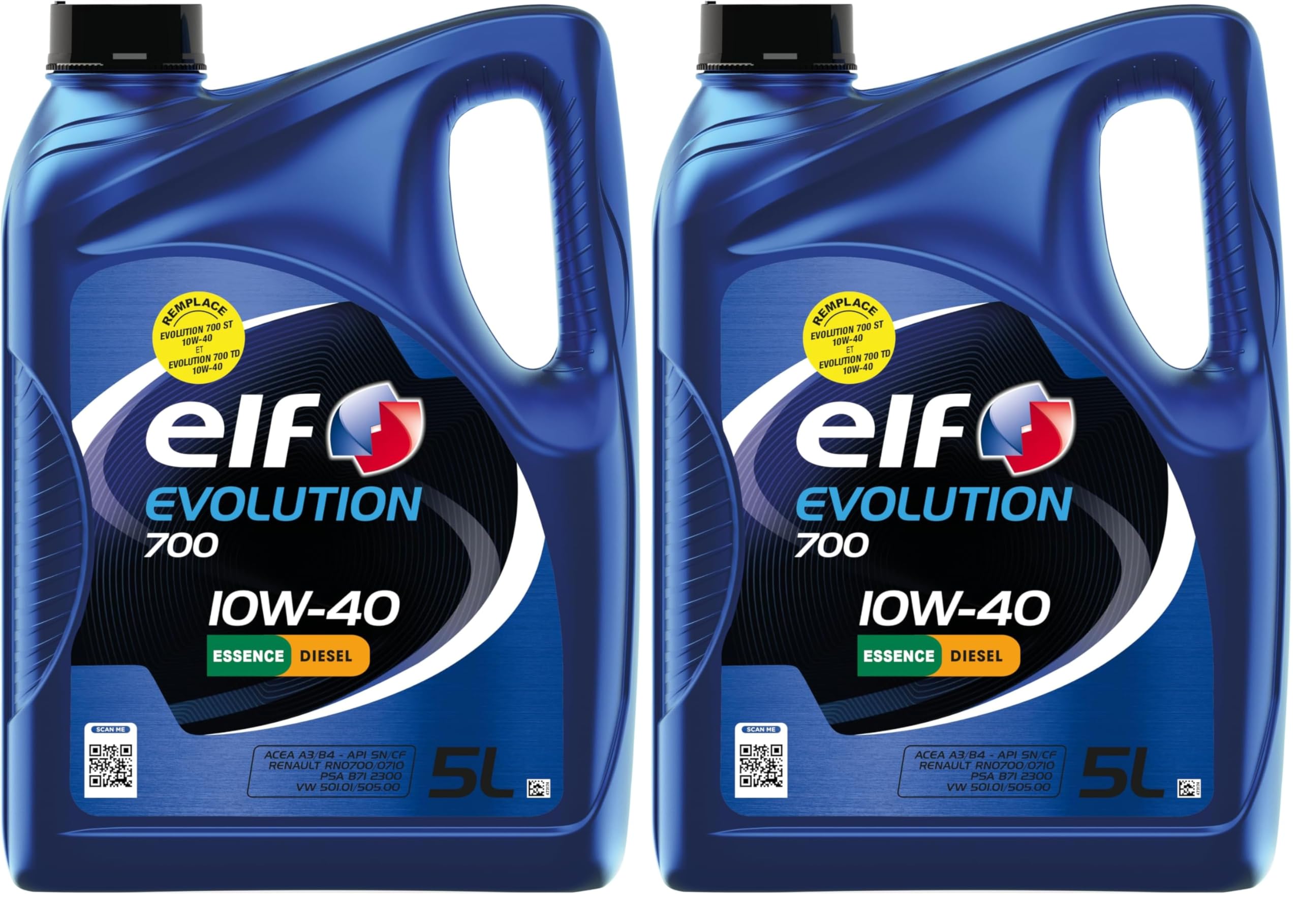ELF EVOLUTION 700 10W-40, Huile moteur essence et Diesel, 5 litres (Lot de 2)