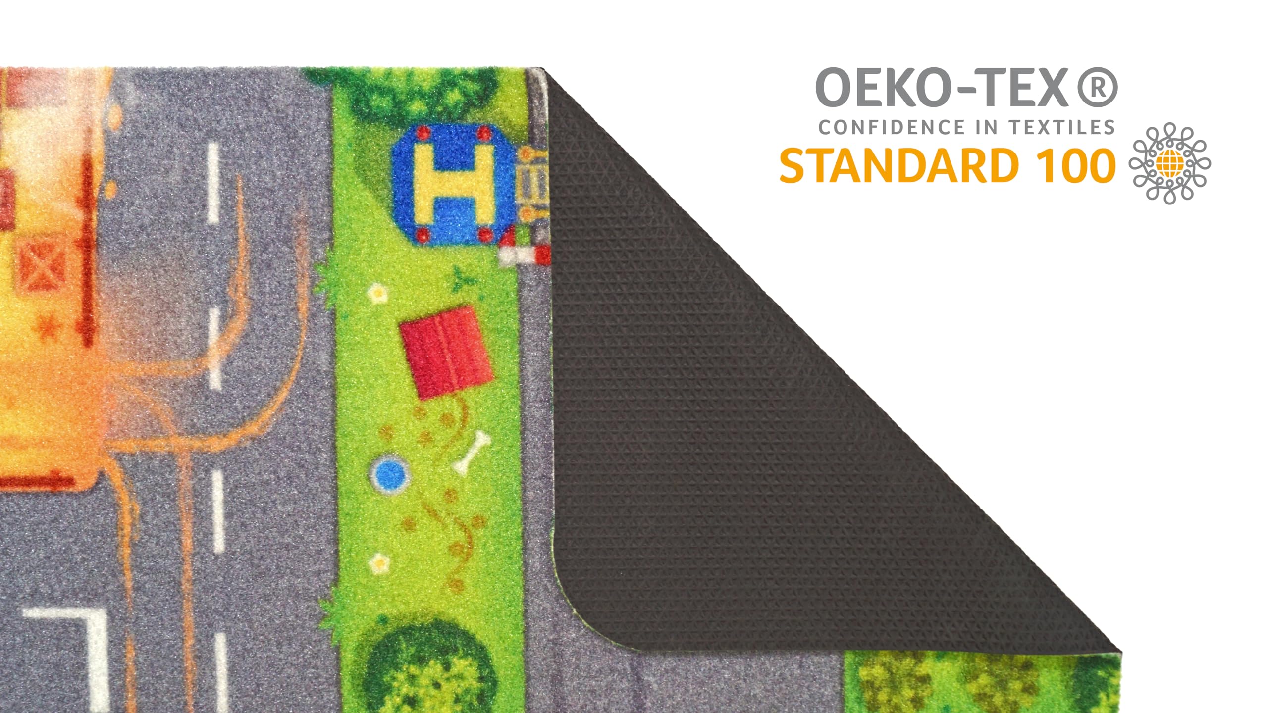 HuggyPlay Spielteppich City Kinderteppich 90 x 150 cm