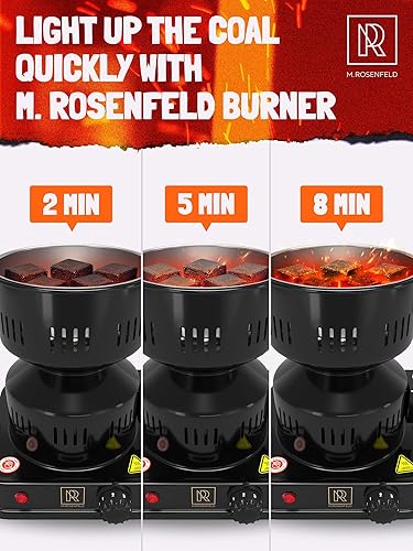 Miniatura 2 de PRO - Quemador de carbón para cachimba  Torre de fuego profesional multiusos estufa eléctrica para quemador de carbón Shisha para shisha, pinzas de