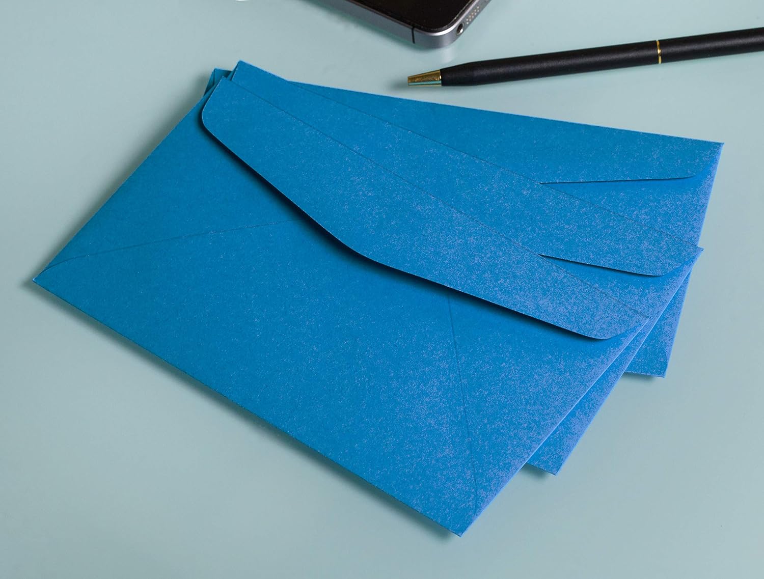EnDoc 6 3/4 Blue Colored Envelopes - 24lb Paper Colored envelopes Letter Size for Offices, Holiday, Invoices, Mailings - 3 5/8 x 6 1/2 Inches - 50 Pack