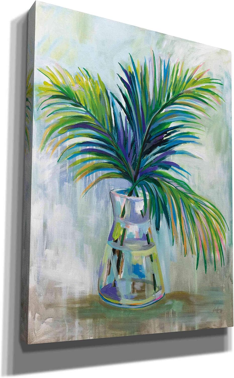 Epic Graffiti "Palm Leaves I by Jeanette Vertentes, Canvas Wall Art, 12"x16"