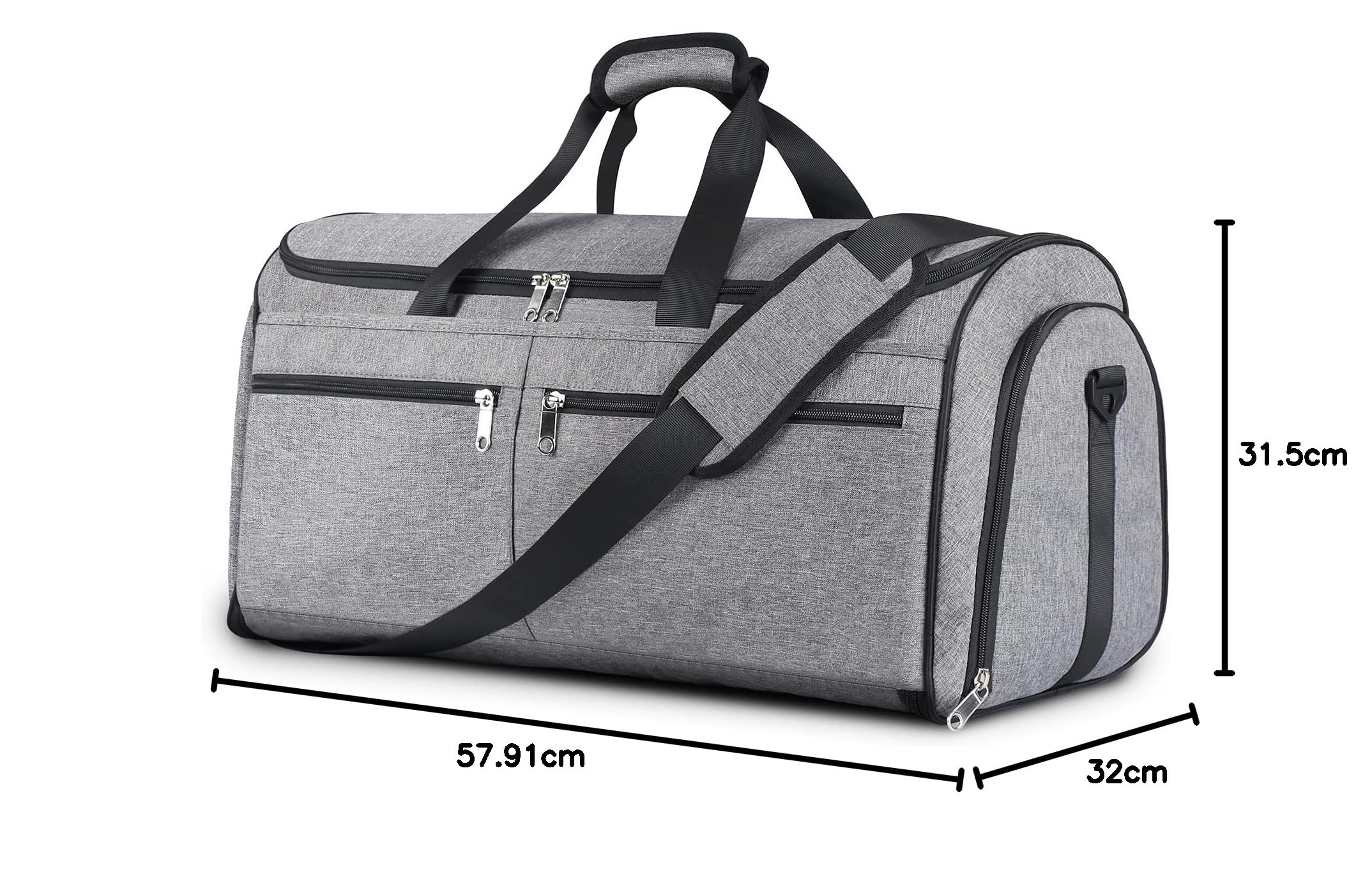 Bukere Sac à vêtements pour Voyage d'affaires, Sac de Voyage Convertible avec Compartiment à Chaussures, résistant à l'eau, Sac de Voyage 2 en 1 pour Homme et Femme
