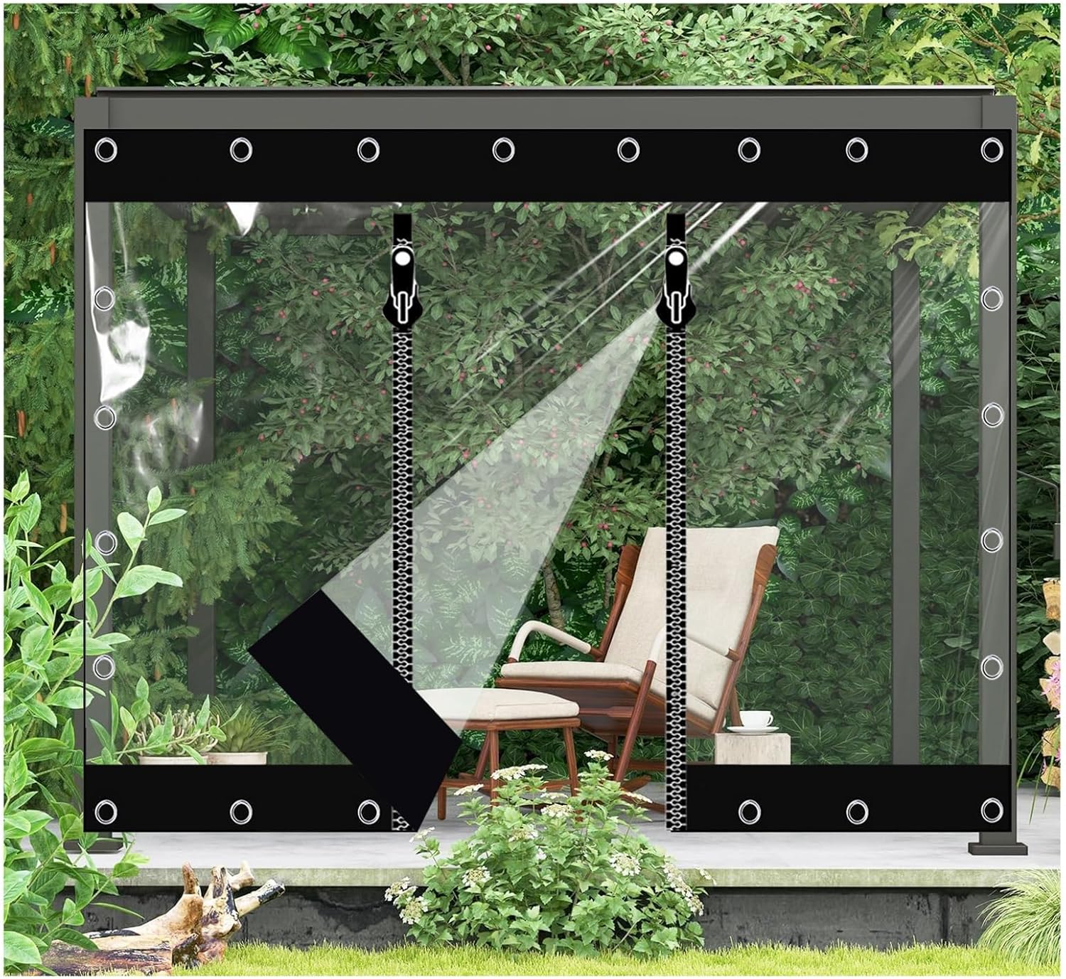 Aazon.co: PVC Waterproof ,Clear Tarp With Zipper Door, Curtains - View #7