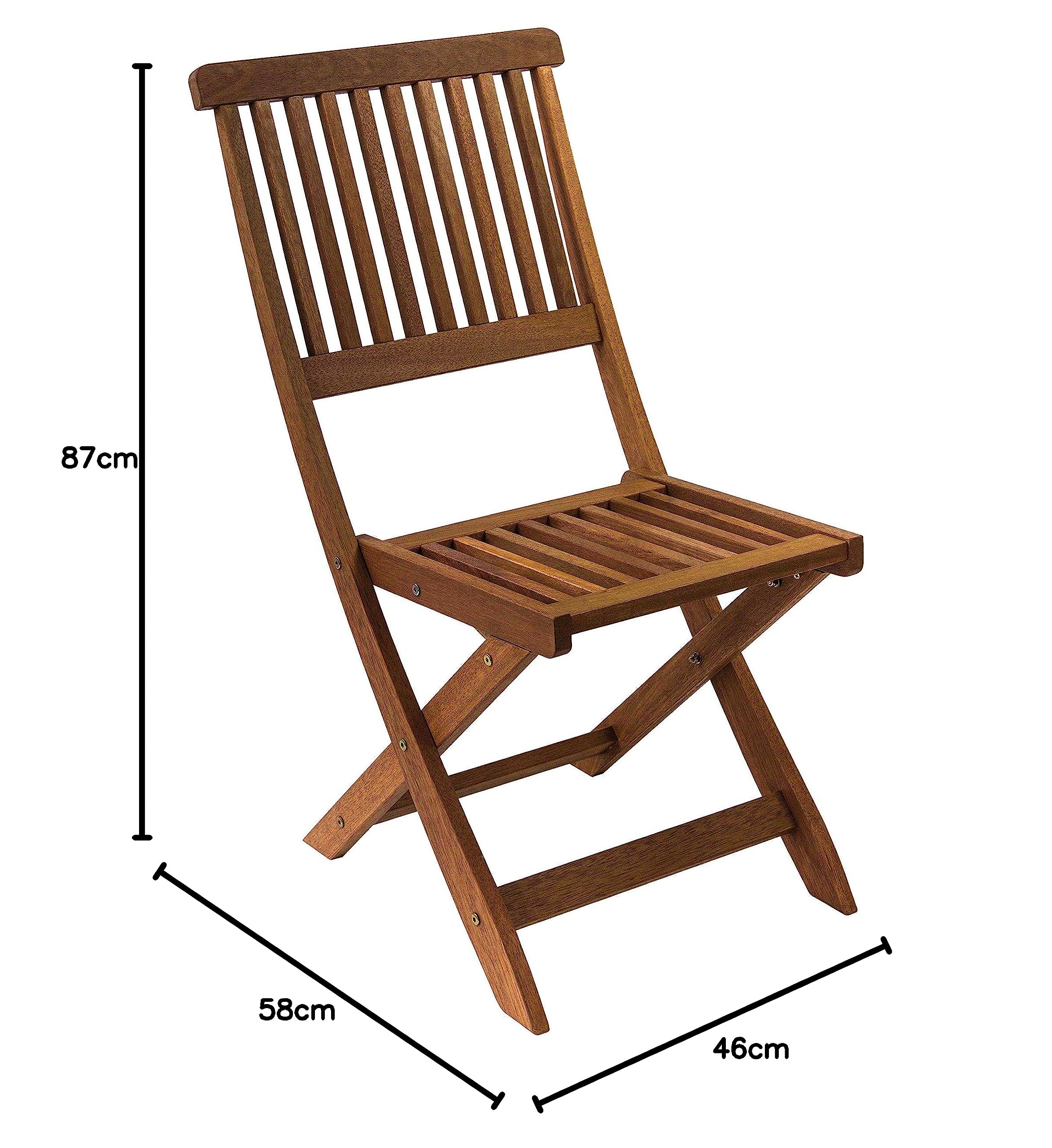 AVANTI TRENDSTORE - Maldo - Sedia Pieghevole da Giardino, terrazza o Balcone, in Legno Massiccio. Dimensioni Lap 46x87,5x58 cm (Sedia, 1)
