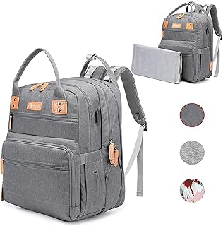 Rabjen Diaper Bag Backpack, Transformable Baby Bag, Spacious