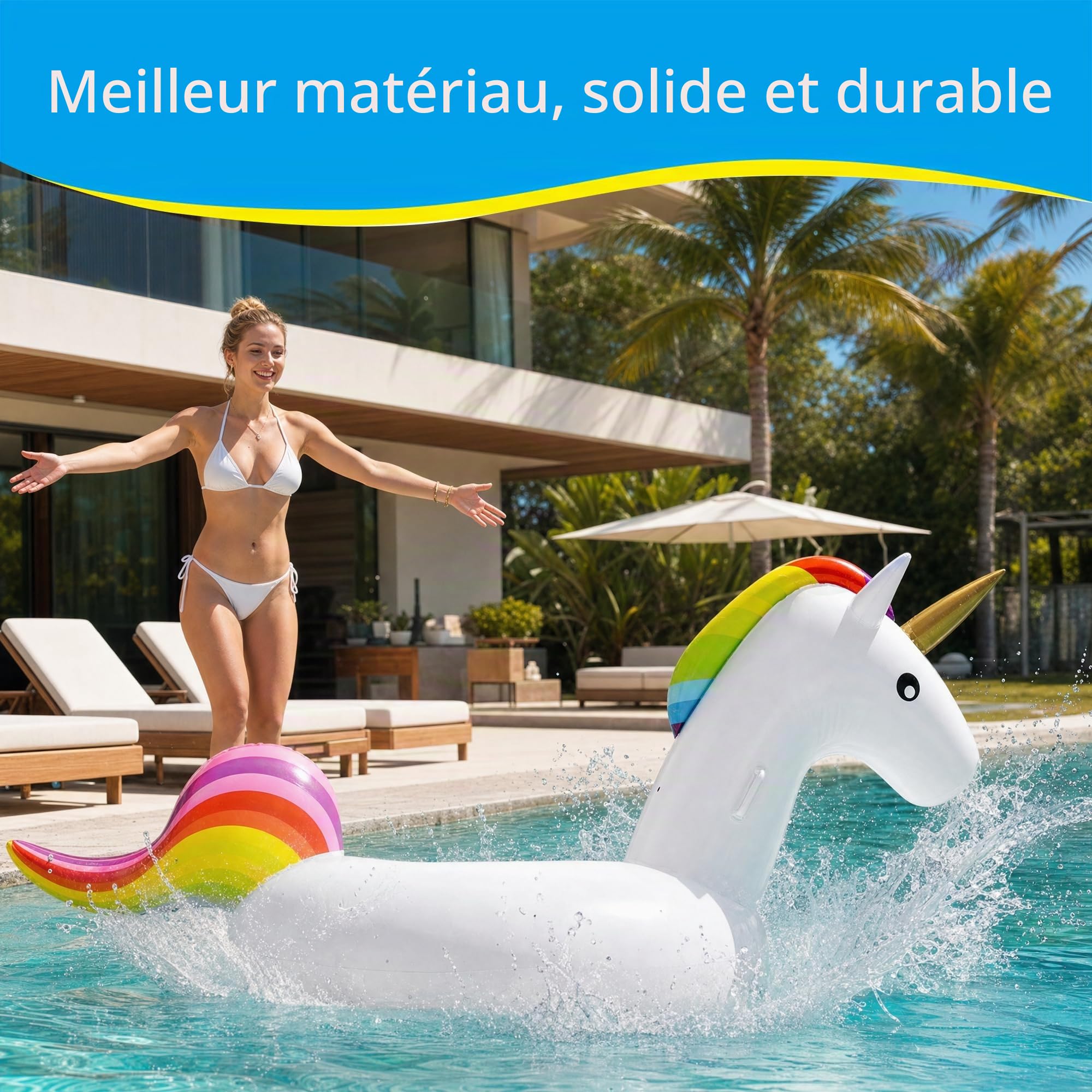 Dracarys Bouée Licorne, bouee Gonflable Piscine, 250×140×110CM Géant Bouee Licorne Gonflable Jouet, Chaise de récréation générale et pour Adultes et Enfant | Gonflage Rapide, Licorne Gonflable Jouet, Bouee Plage, Bouee Piscine pour Adultes et Enfant