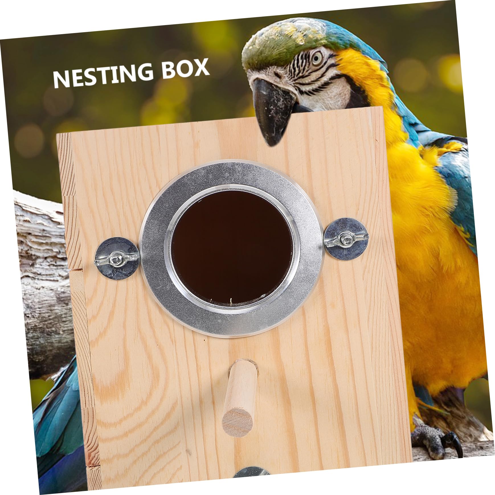 BESPORTBLE Nistkasten Für Wellensittiche Vogelhaus Aus Holz Quadratischer Brutkasten Gartenvogelhaus Mit Mulde Für Fütterung Idealer Nistplatz Für Garten Und Außennutzung