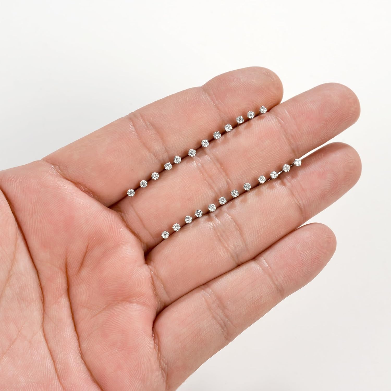 Tornito 12 Pairs Tiny Threadless Flat Back Stud Earrings Stainless Steel Round Cubic Zirconia Stud Earrings Set Cartilage Earring Tragus Helix Piercing Jewelry For Men Women 2MM-3MM 20G - Image 6