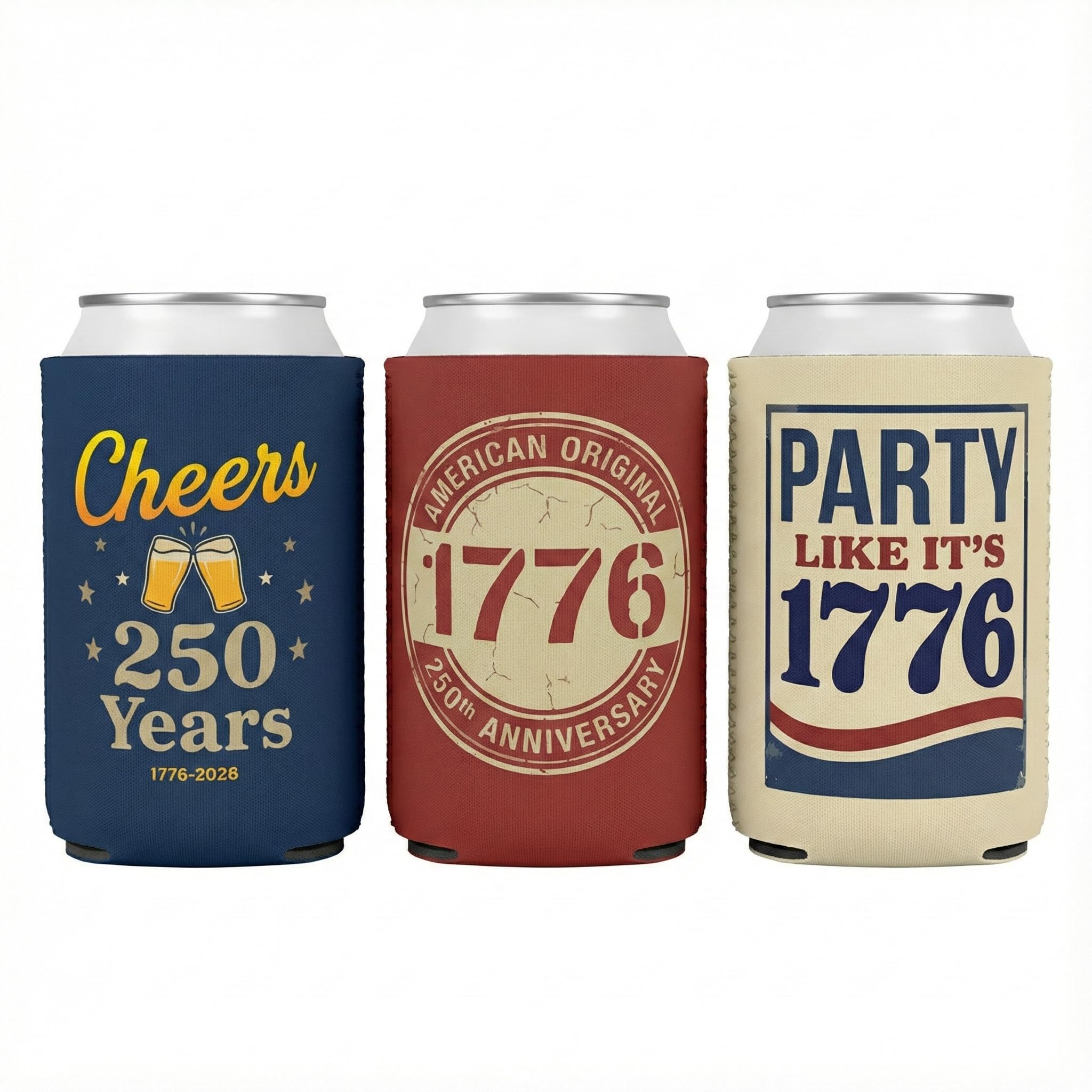 Amazon.com: [12 Pack] USA 250th Anniversary Can Coolers (1776-2026