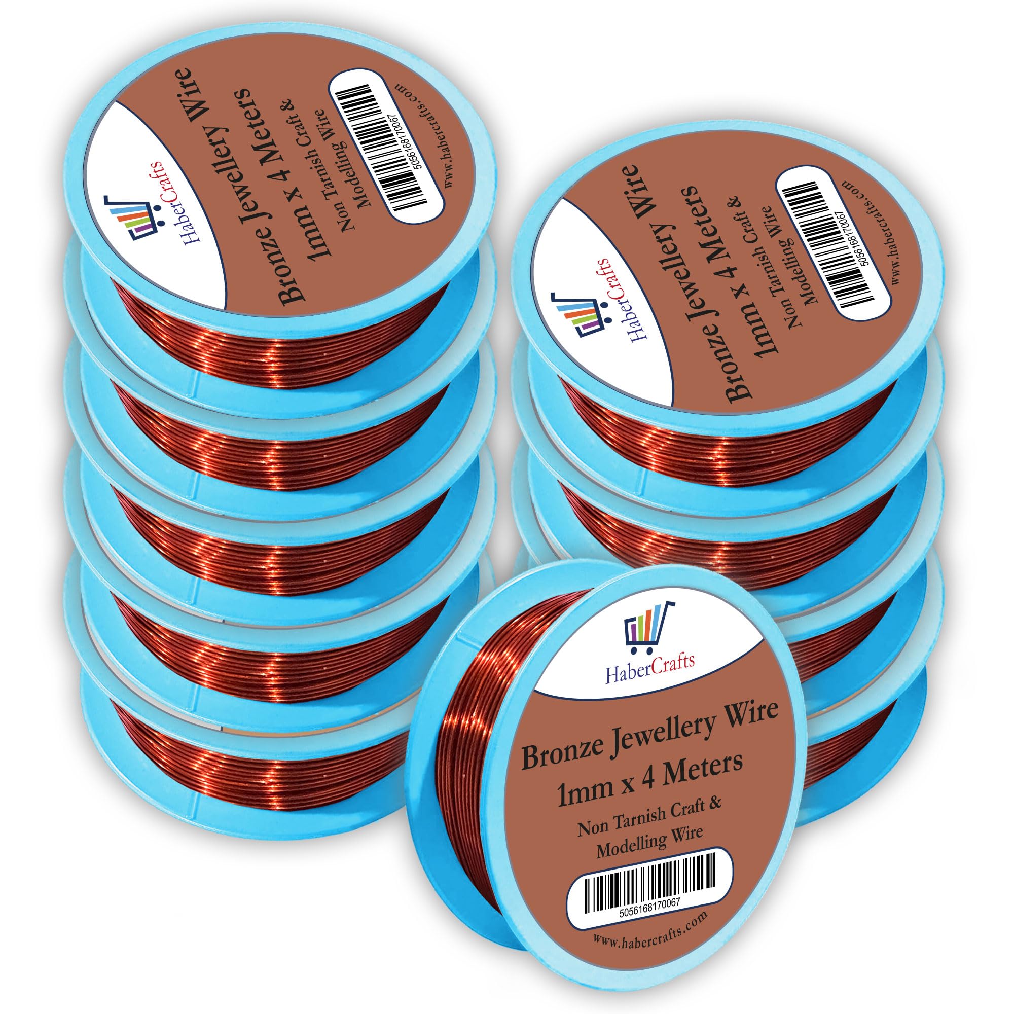 1mm Bronze Jewellery Wire Tarnish Proof Brass Bendable Metal Wire for Jewellery Making Sculpting Modelling Crafts Wire Weaving & Wrapping (1mm - Bronze - 18 Gauge - 10 Spools - 40 Meters)