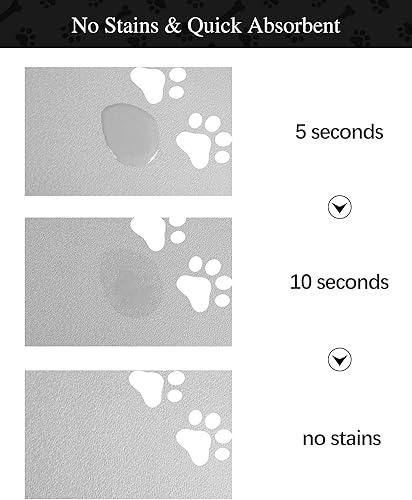 Miniatura 2 de Tapete absorbente de comida para mascotas, fácil de limpiar, para alimentos y agua, no mancha, tapete para proteger el suelo, tapete duradero para