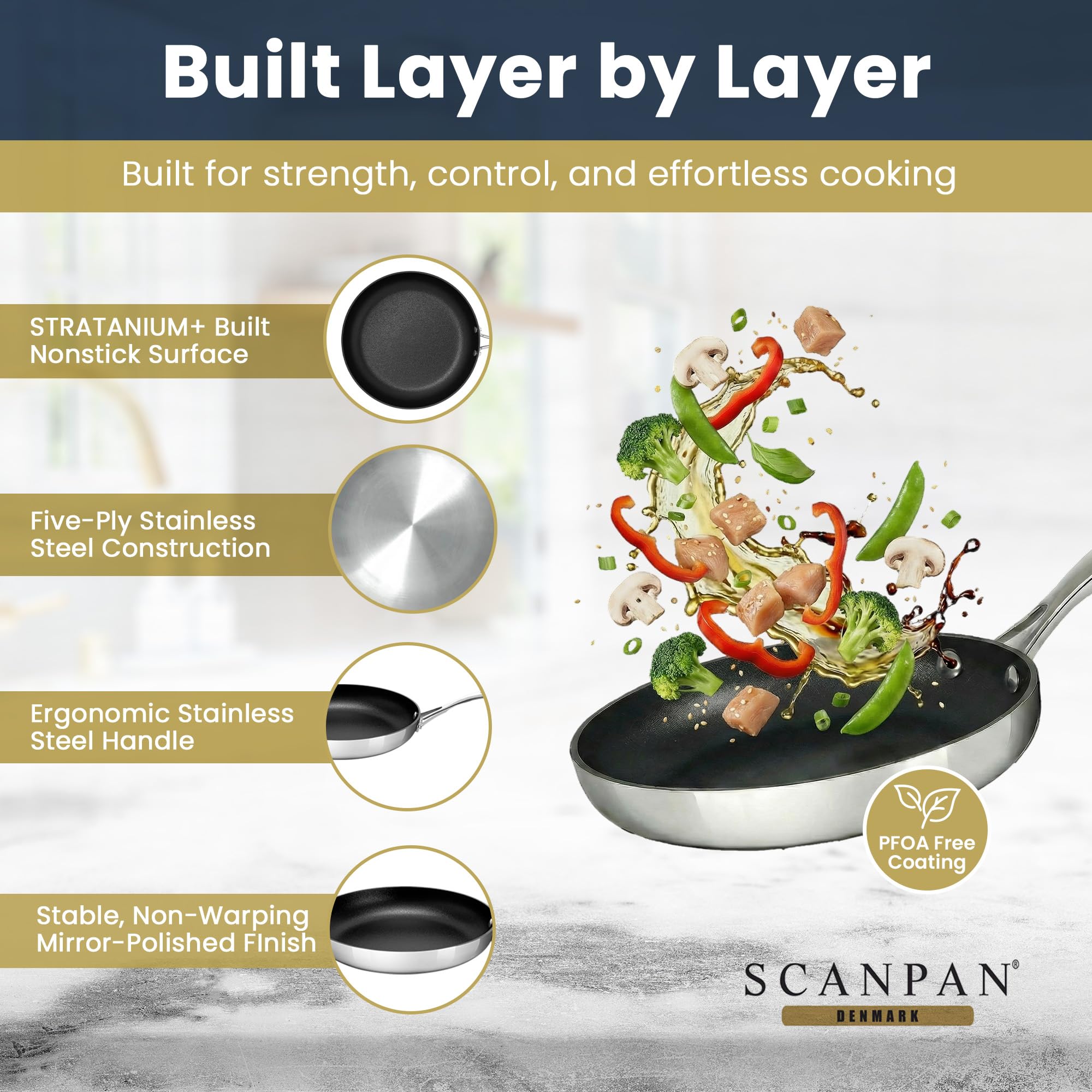 SCANPAN Sartén sin tapa línea HaptIQ, diámetro 28 cm