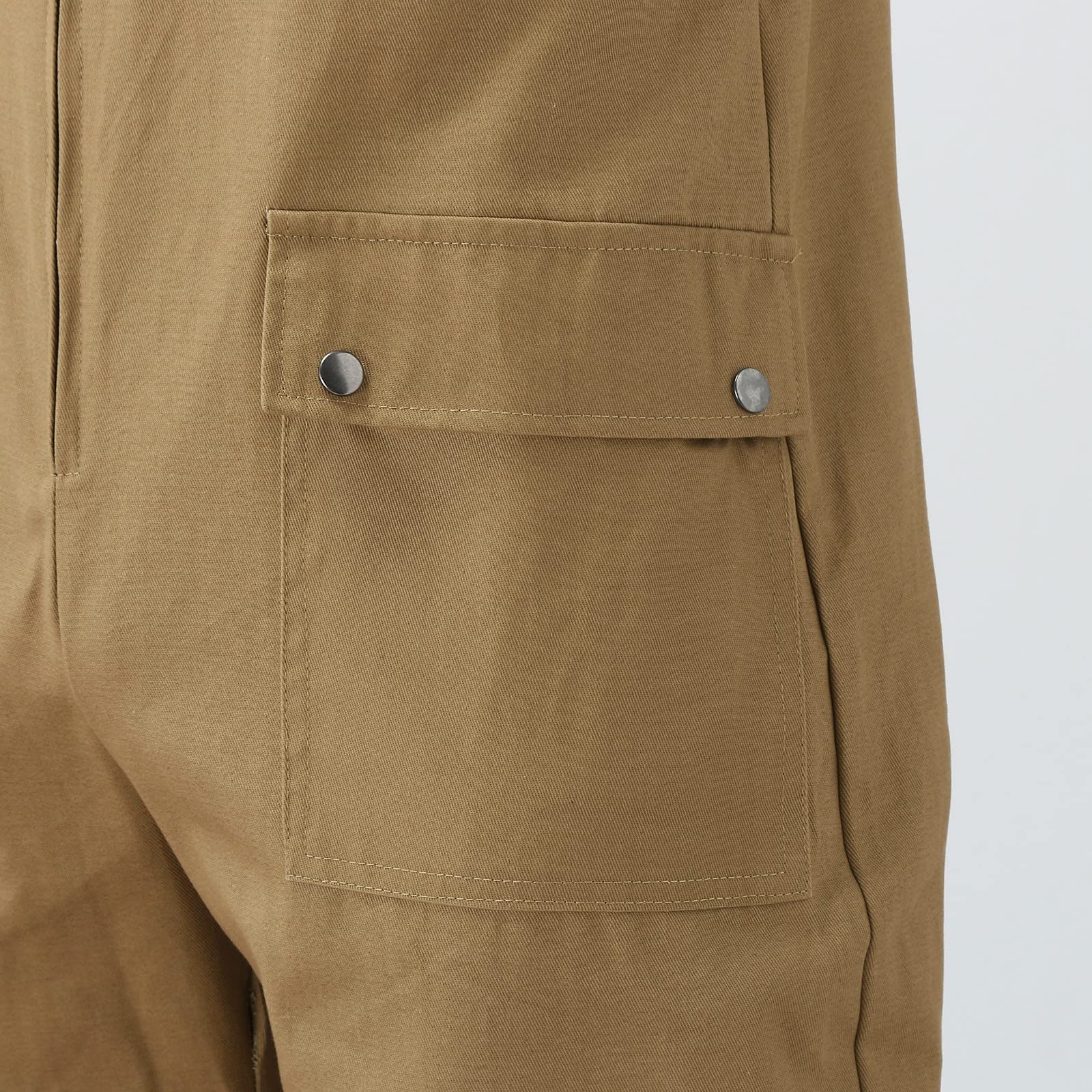 Generico Salopette Uomo in Casual Pantaloni Strappati Uomo in Tinta Unita Salopette Uomo Slim Fit Moda Jumpsuit