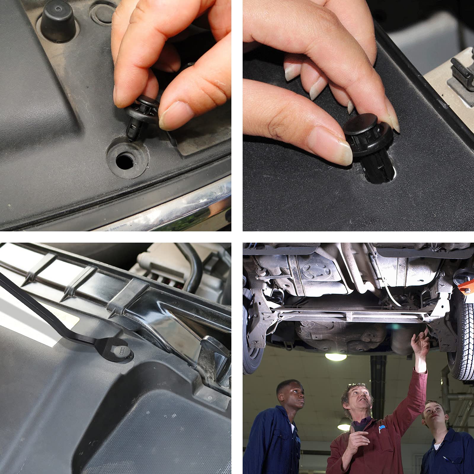 PHYLES Rivetti in Plastica per Auto, 665 pezzi Clip di fissaggio universali, Staffe per pannelli porta Clip per paraurti Set automatico con strumenti di smontaggio, fascette e cuscini spugnosi