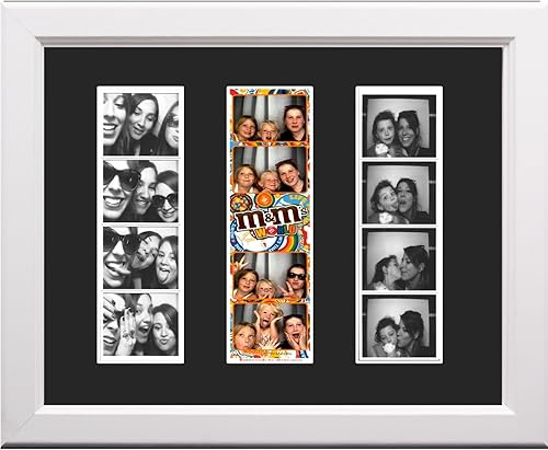 CreativePF - Marco blanco para cabina de fotos de boda, capacidad de 3 a 2 x 6 pulgadas con paspartú negro para mostrar, apreciar y preservar tus