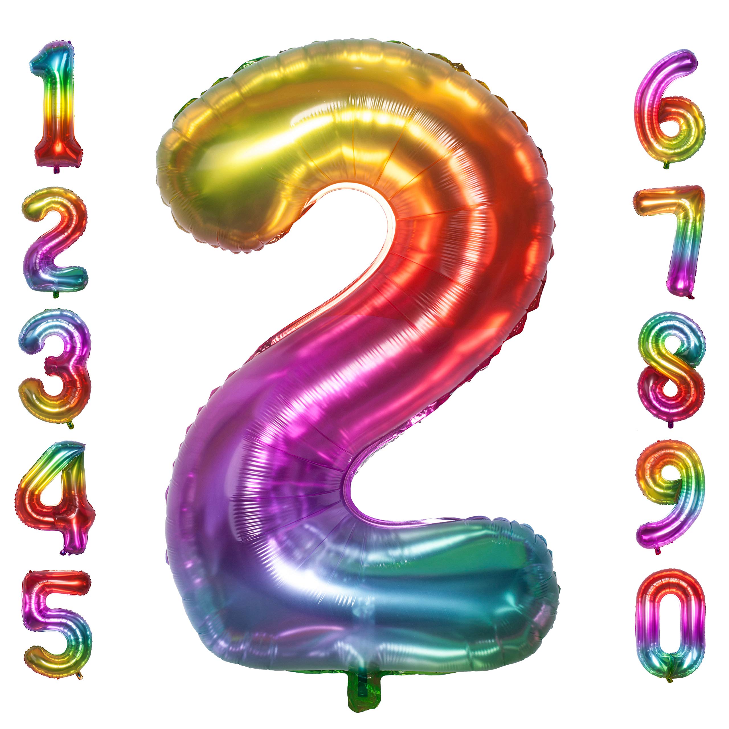 Red 0 balloon 40 Inch Giant Helium Foil Number 0 to 9 Red Balloon Birthday Wedding Party Digital Decorations (Number 0) — view 449