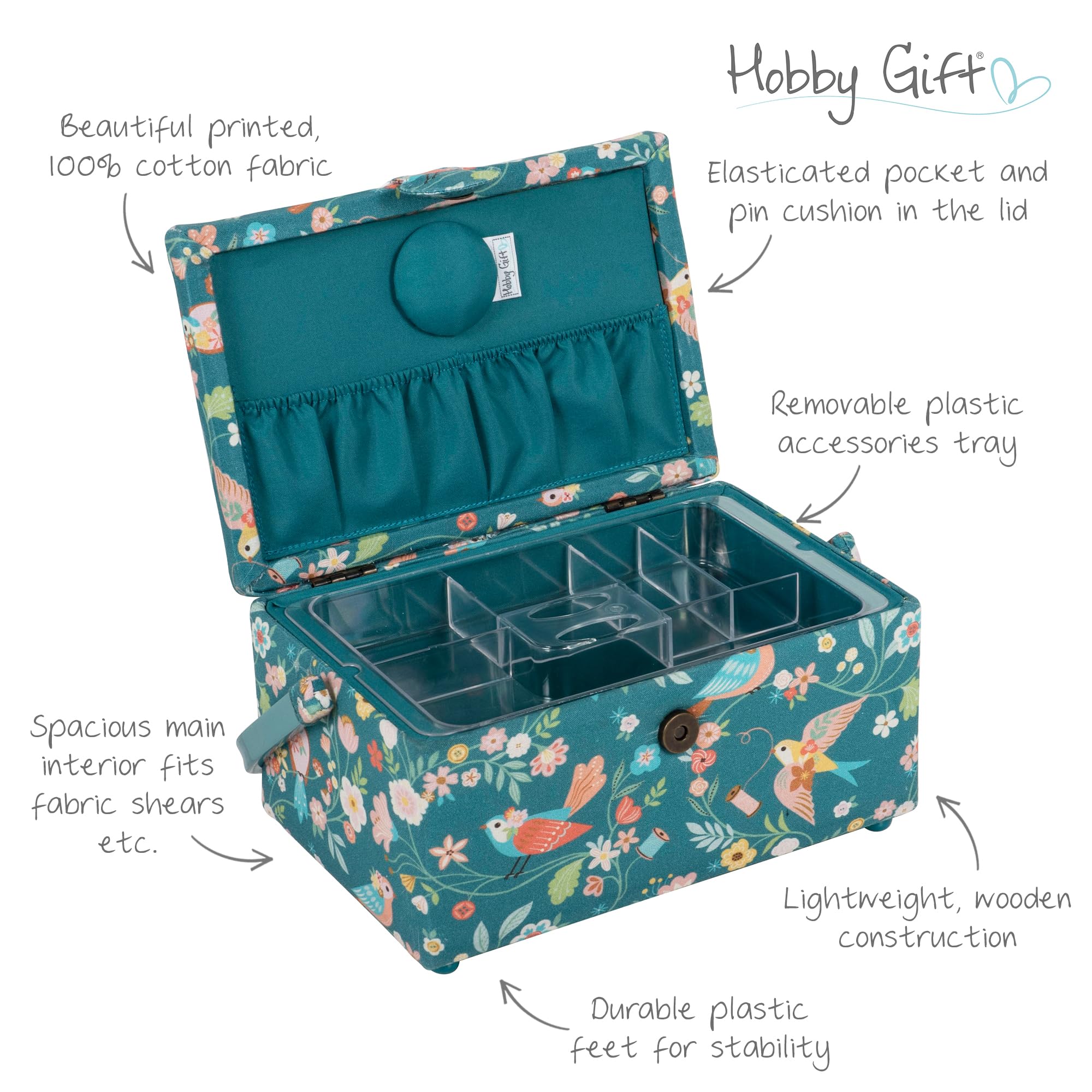 Hobby Gift Średnie pudełko do przechowywania wyrobów krawieckich, woliera dla ptaków