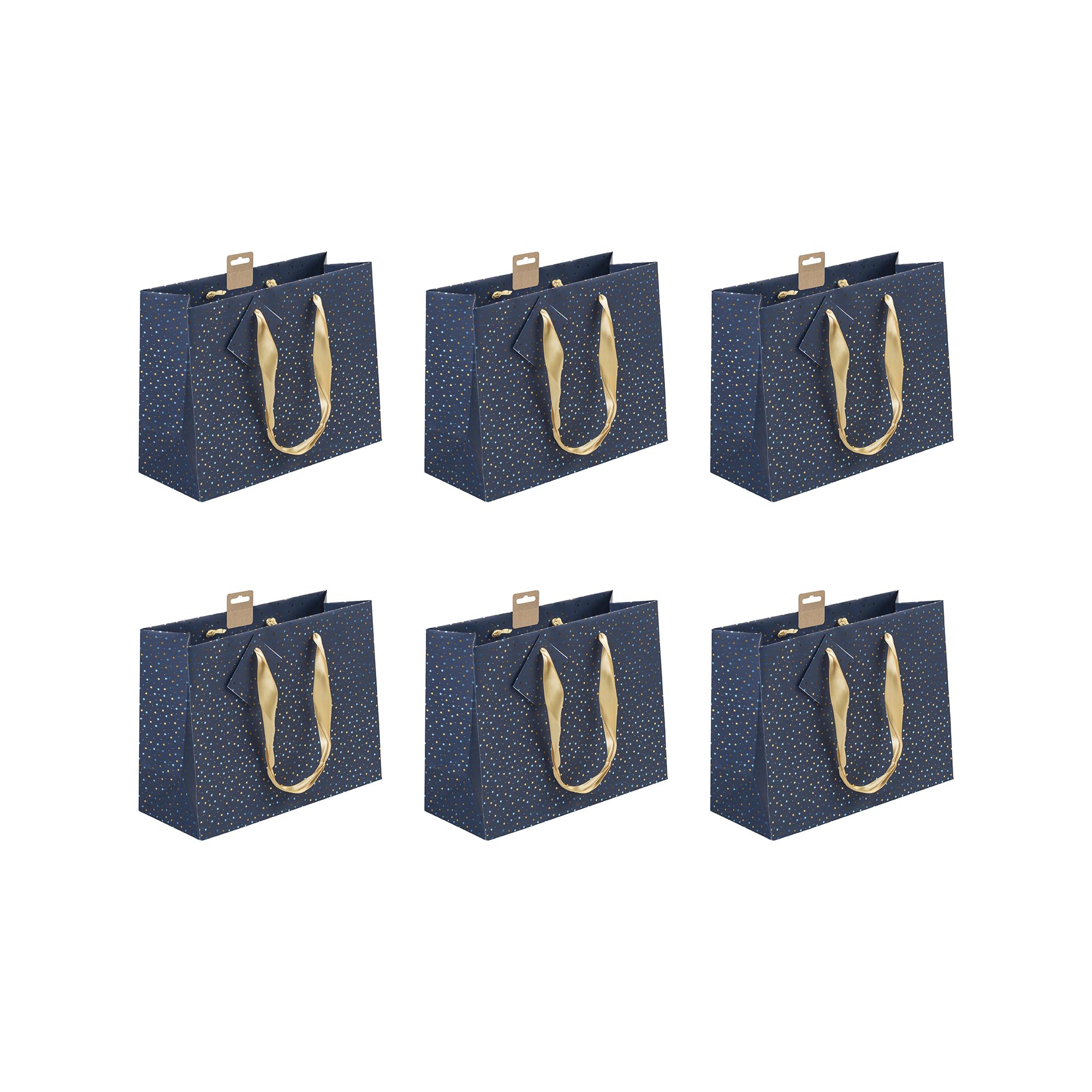 Clairefontaine 212897Cpack - Set of 5 Premium Gift Bags- Shopping format - 32x13x24,5 cm - 210g - Design: blue night - Gift packaging, ideal for games, Puzzles