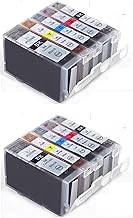 Replacement CLI521, PGI520, WITH CHIP - Multipack x2 Sets of 5 Compatible with Printer Ink Cartridges for PIXMA iP3600 iP4600, iP4700, MP540, MP550, MP560, MP620, MP630, MP640, MP980, MP990, MX860 Printer Inks - (Contains: 2x PGI-520BK, 2x CLI-521BK, 2x CLI-521C, 2x CLI-521Y, 2x CLI-521M)