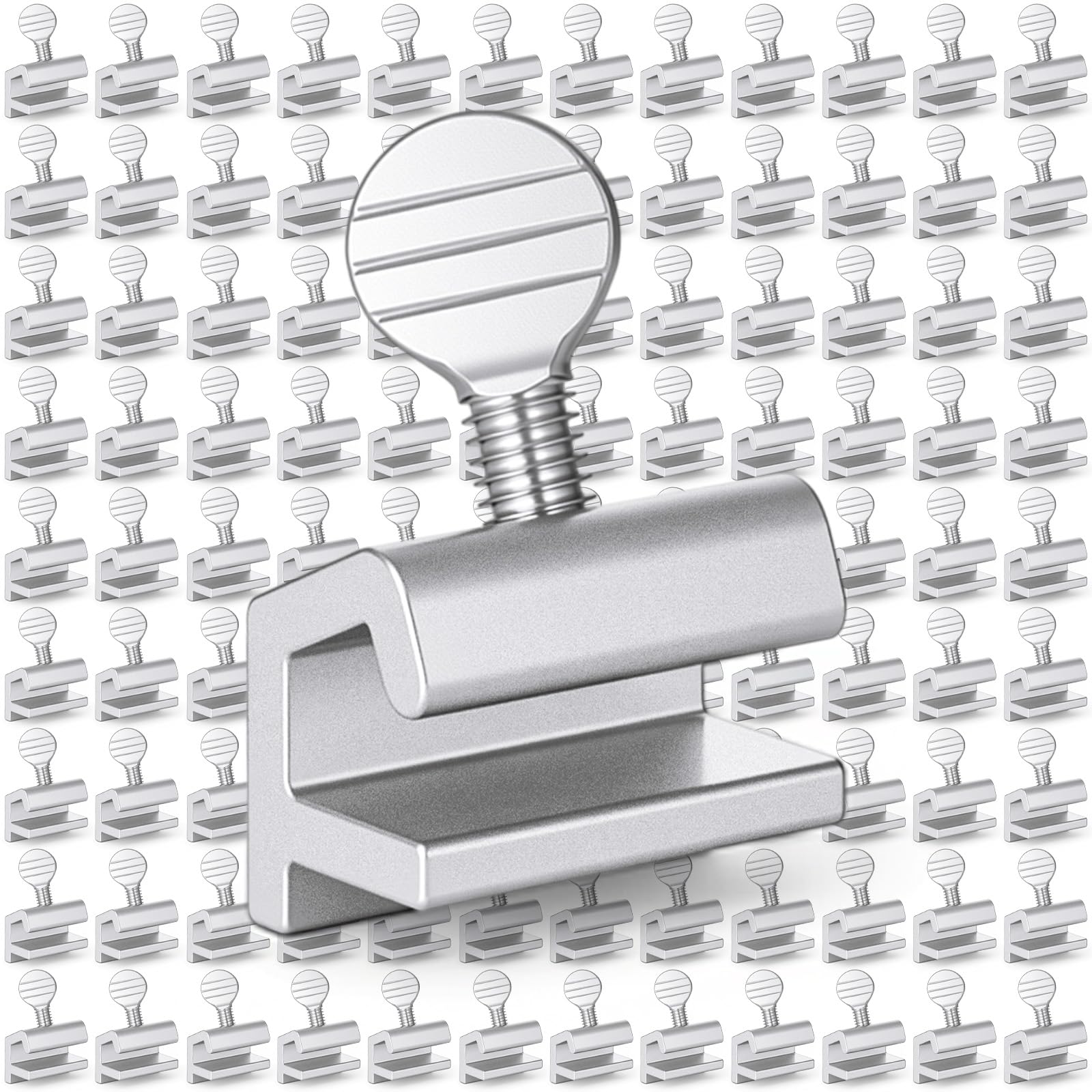 Shimeyao 100 cerraduras deslizantes para ventanas a granel, cerraduras de seguridad de aluminio de metal con llaves para ventanas corredizas verticales u horizontales, plateadas, ajustables hacia