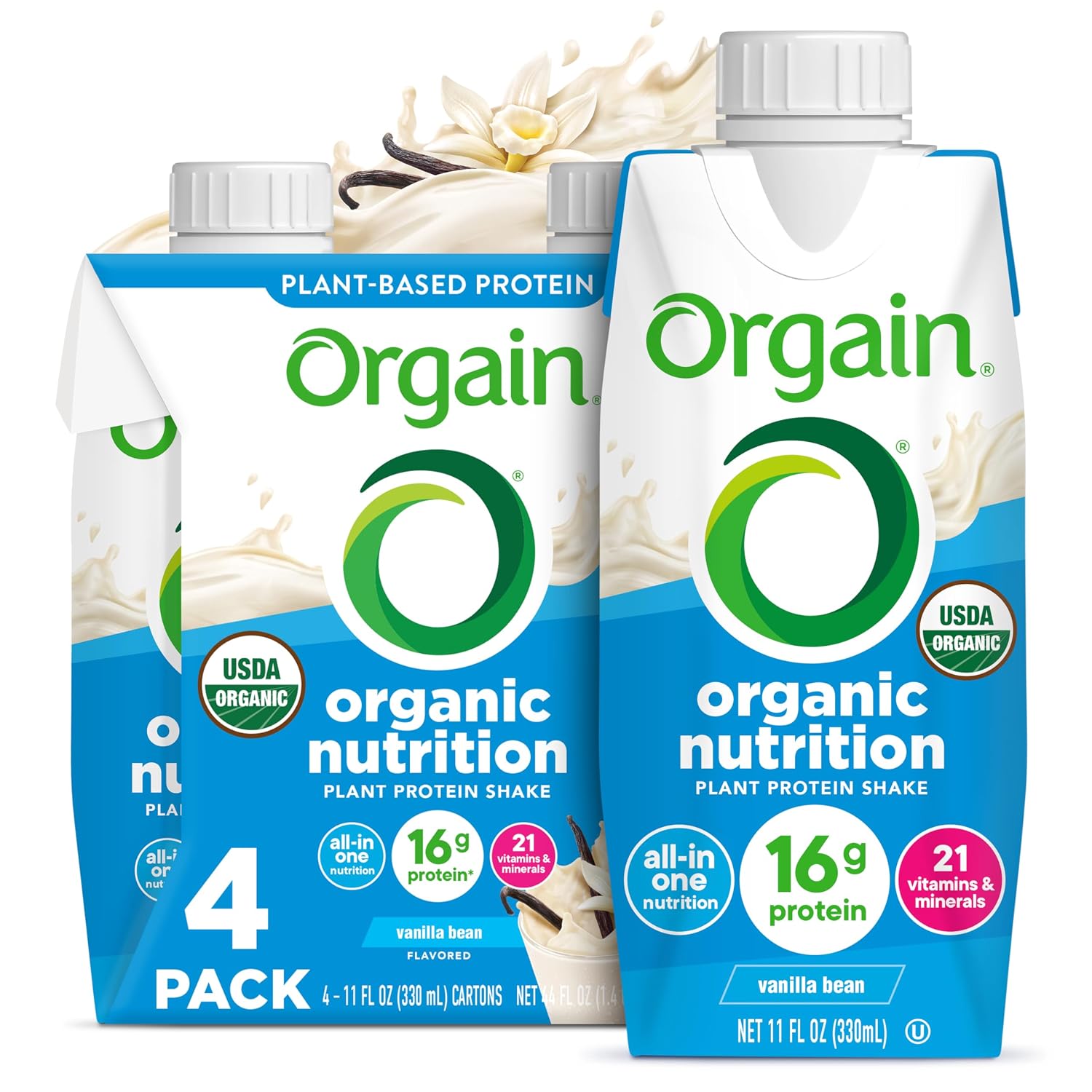 Orgain, Shake Vanilla Bean Plant Based Organic, 11 Fl Oz, 4 Pack - Review, Price and Buying Guide