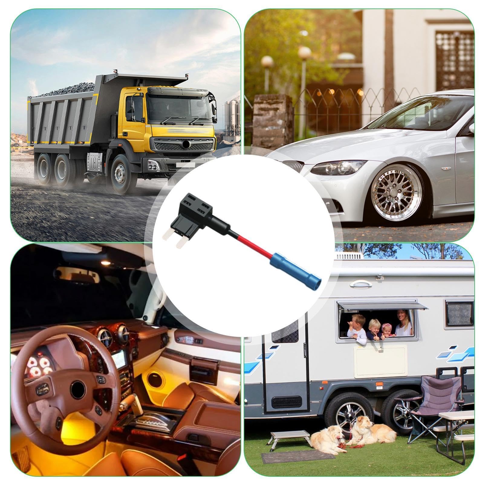 Gatuida 12-delige Zekeringkraanset – Micro- En Mini-stekkers, Voor Auto-accessoires, Laag Profiel, Met Draadkraan, Universeel